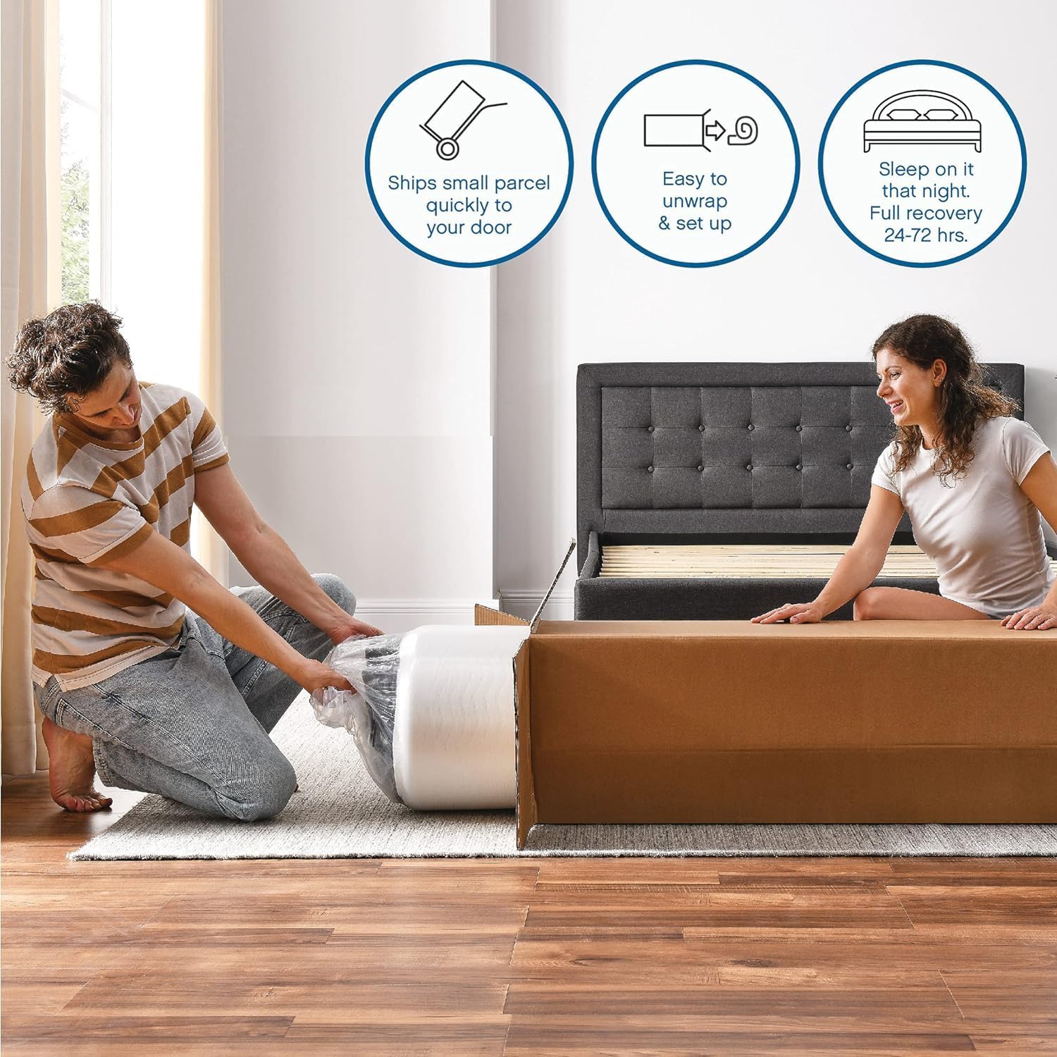 NEW - Classic Brands Twin XL, 10-Inch, Cool Gel Ventilated Memory Foam Mattress | CertiPUR-US Certified | Bed-in-a-Box, White - Retail $249 - Image 4