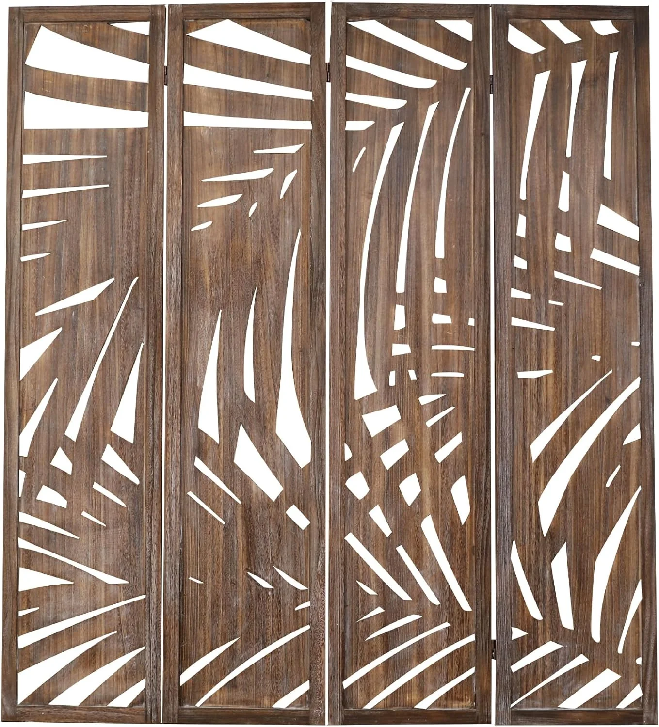 Proman Products - Palm Spring Panel, Wooden Room Divider, Folding Screen Room Divider with Palm Leaf Design (Smoked Brown) - Retail $134 - Image 2