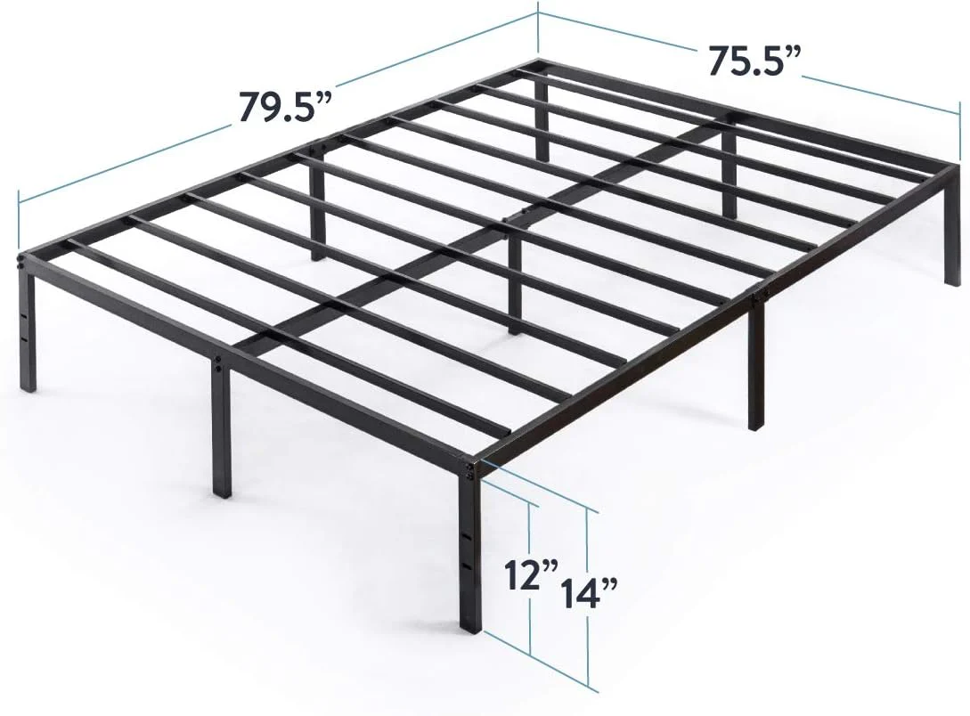 NEW - Best Price King 14 Inch Metal Platform Beds w/ Heavy Duty Steel Slat Mattress Foundation (No Box Spring Needed), King Size, Black - Retail $93 - Image 2