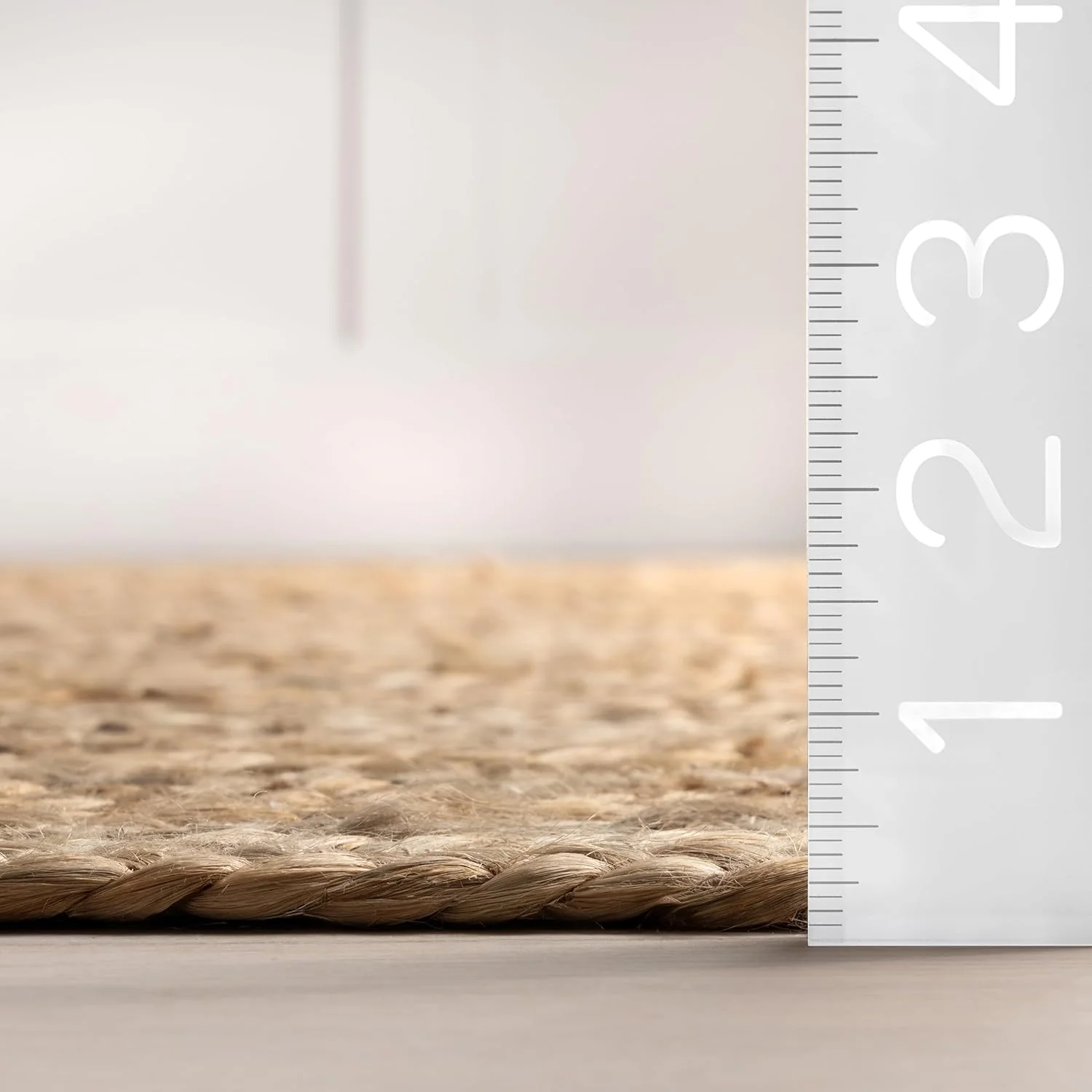 nuLOOM 6x9 Rigo Jute Hand Woven Area Rug, Natural, Solid Farmhouse Design, Natural Fiber, For Bedroom, Living Room, Dining Room, Hallway, Office, Kitchen, Entryway - Retail $84 - Image 3