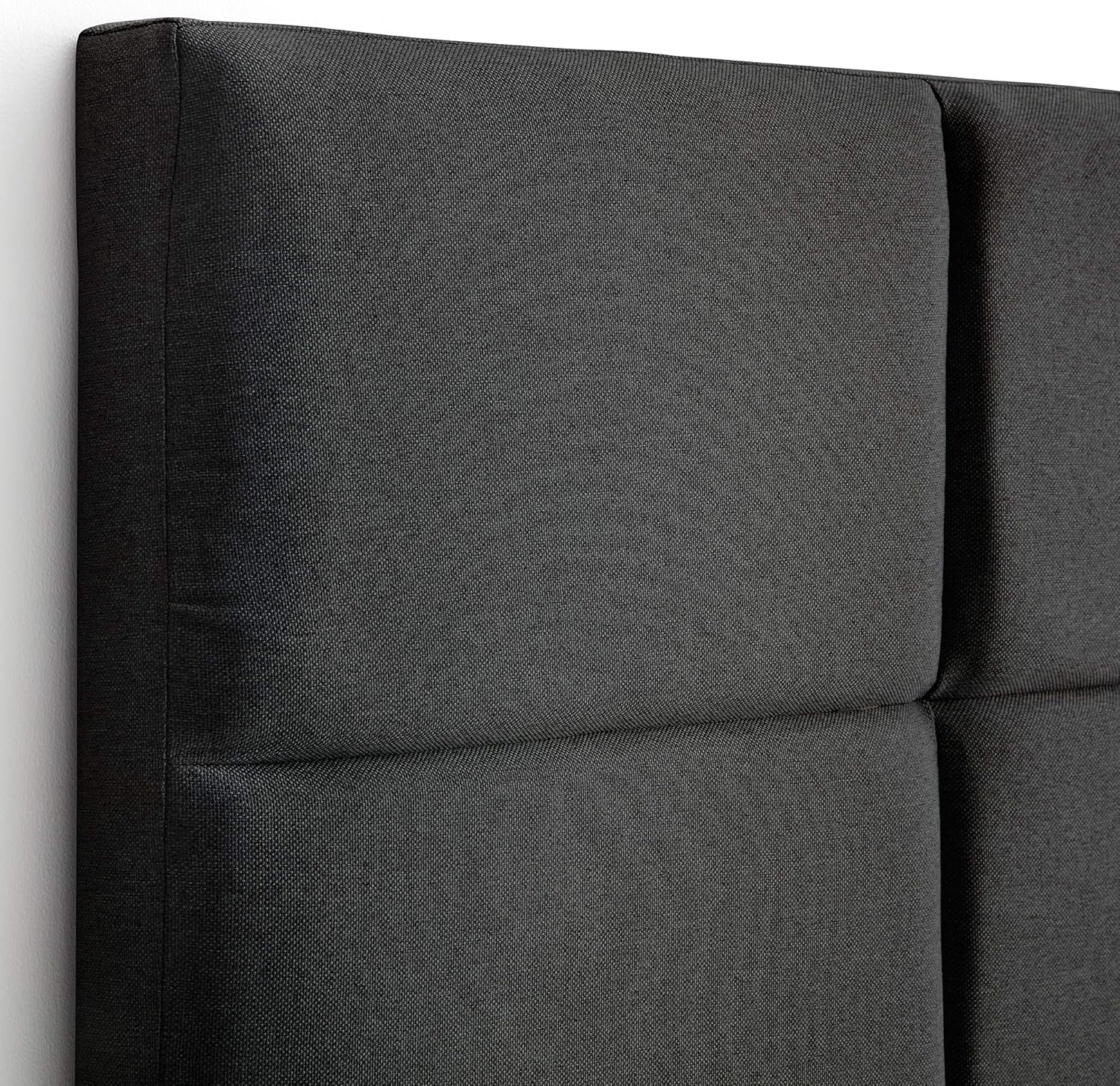 NEW - LUCID QUEEN Mid-Rise Square Channeled Upholstered Charcoal Attach Frame-Wall Mount Queen Headboard - Retail $118 - Image 3