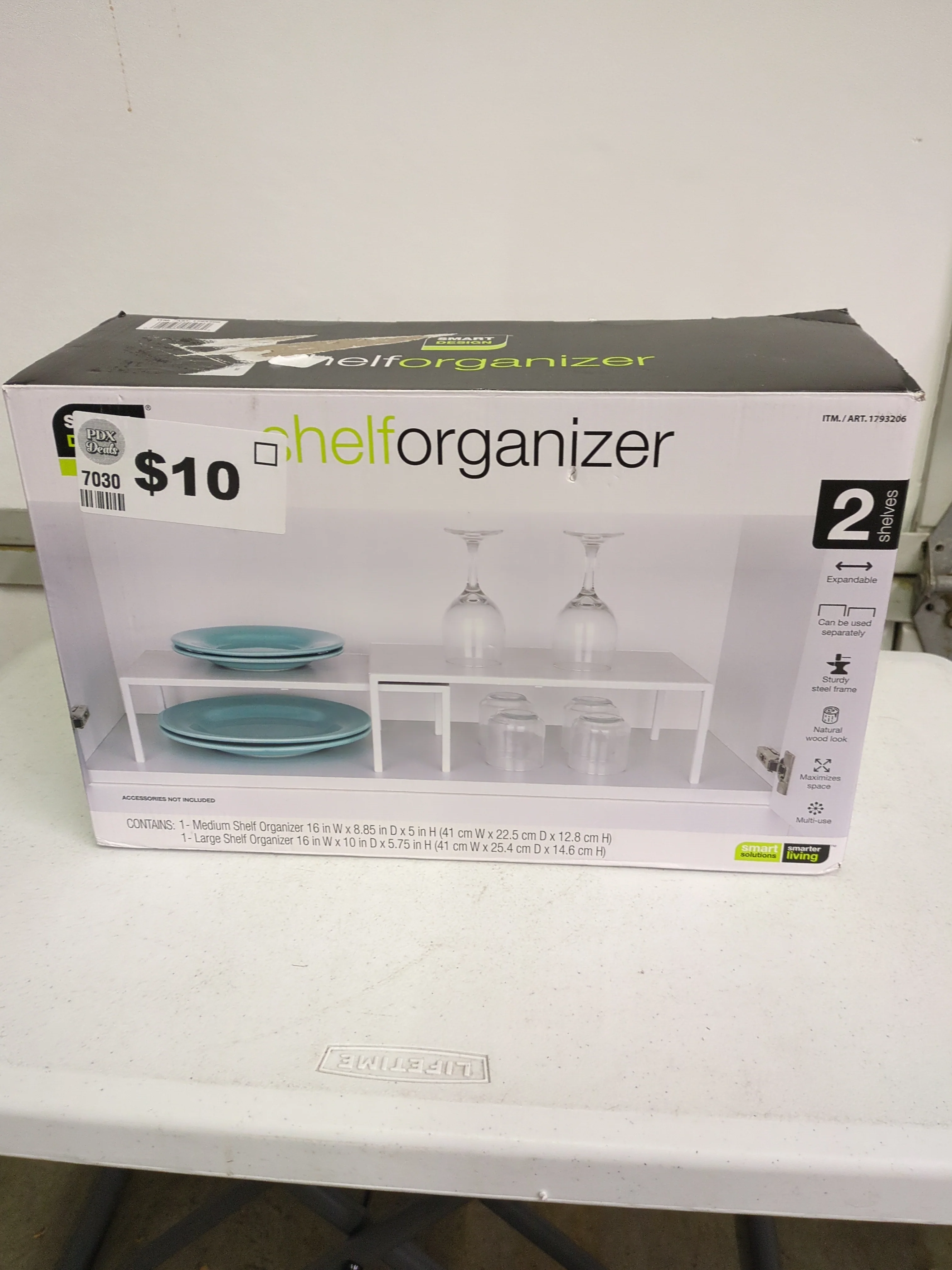 Smart Design White Shelf Organizer, Set of 2 - Retail $24 - Image 4