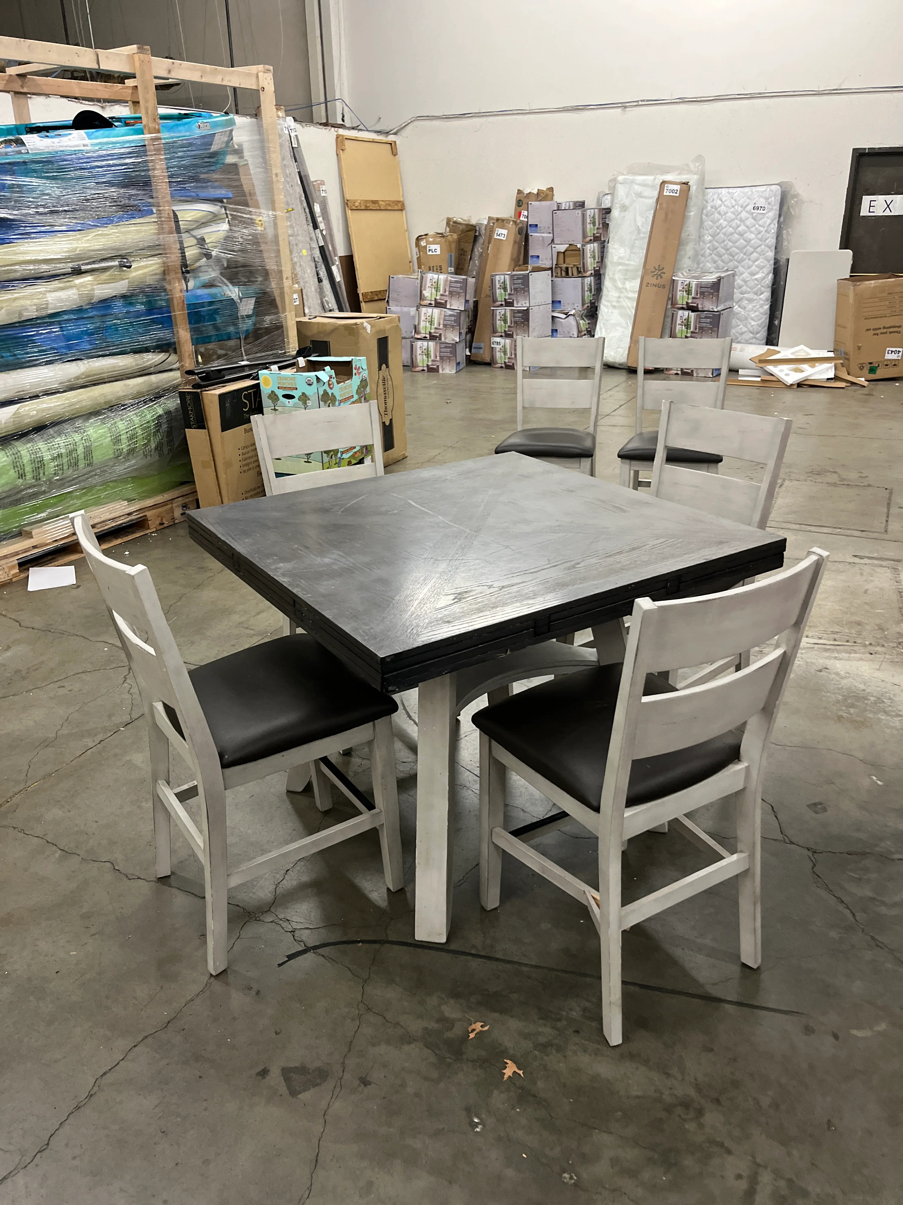 With Damage - Ashlyn 7-piece Square to Round CH Dining Set - Retail $899 - Image 4