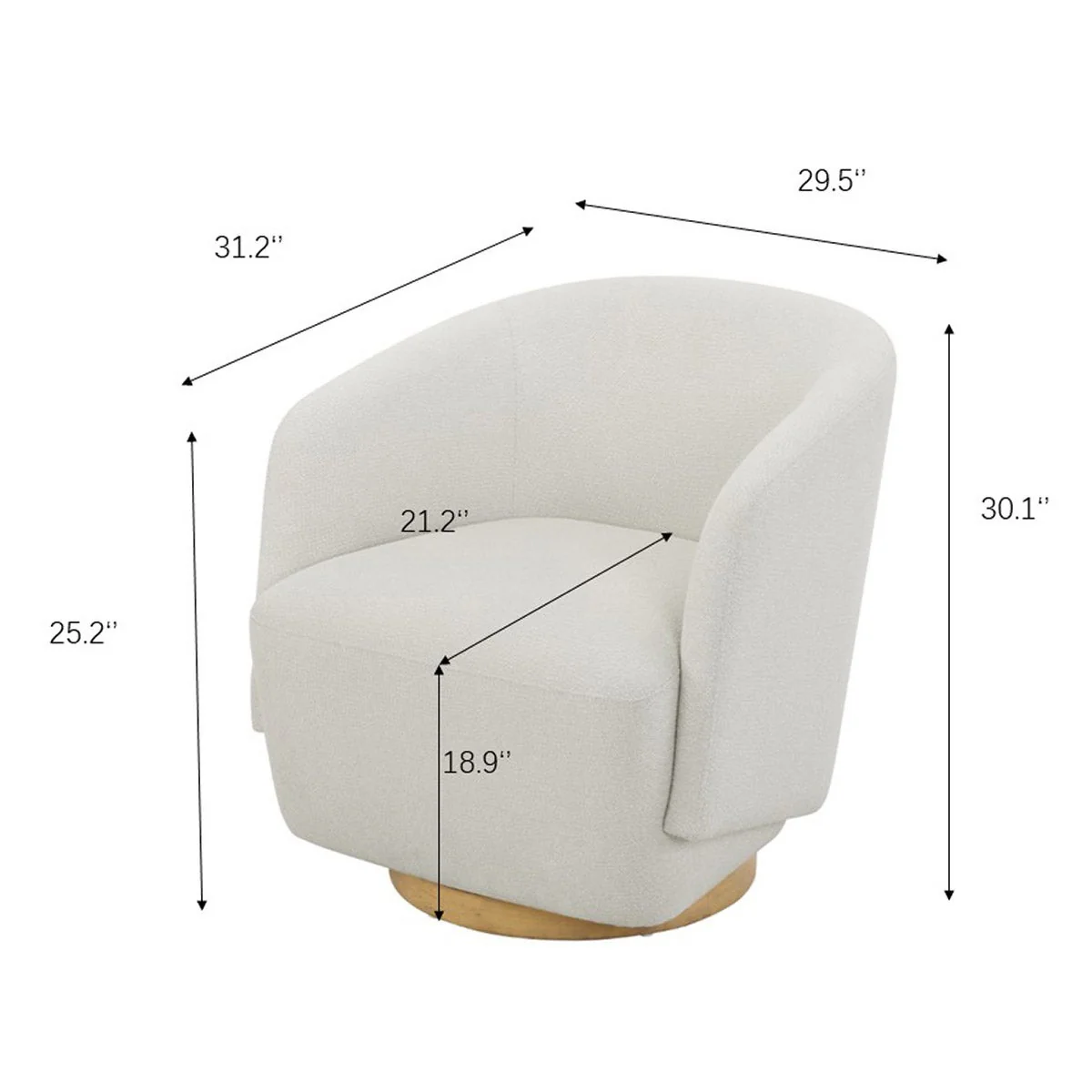 Henredon Murphy Swivel Boucle Chair - Image 2