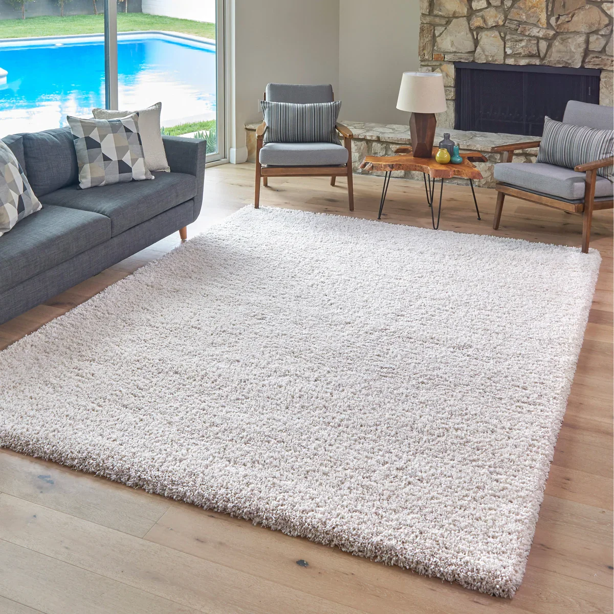 NEW - Thomasville Marketplace Luxury Shag Rug, Cream 5'3" x 7'5" - Retail $159 - Image 3
