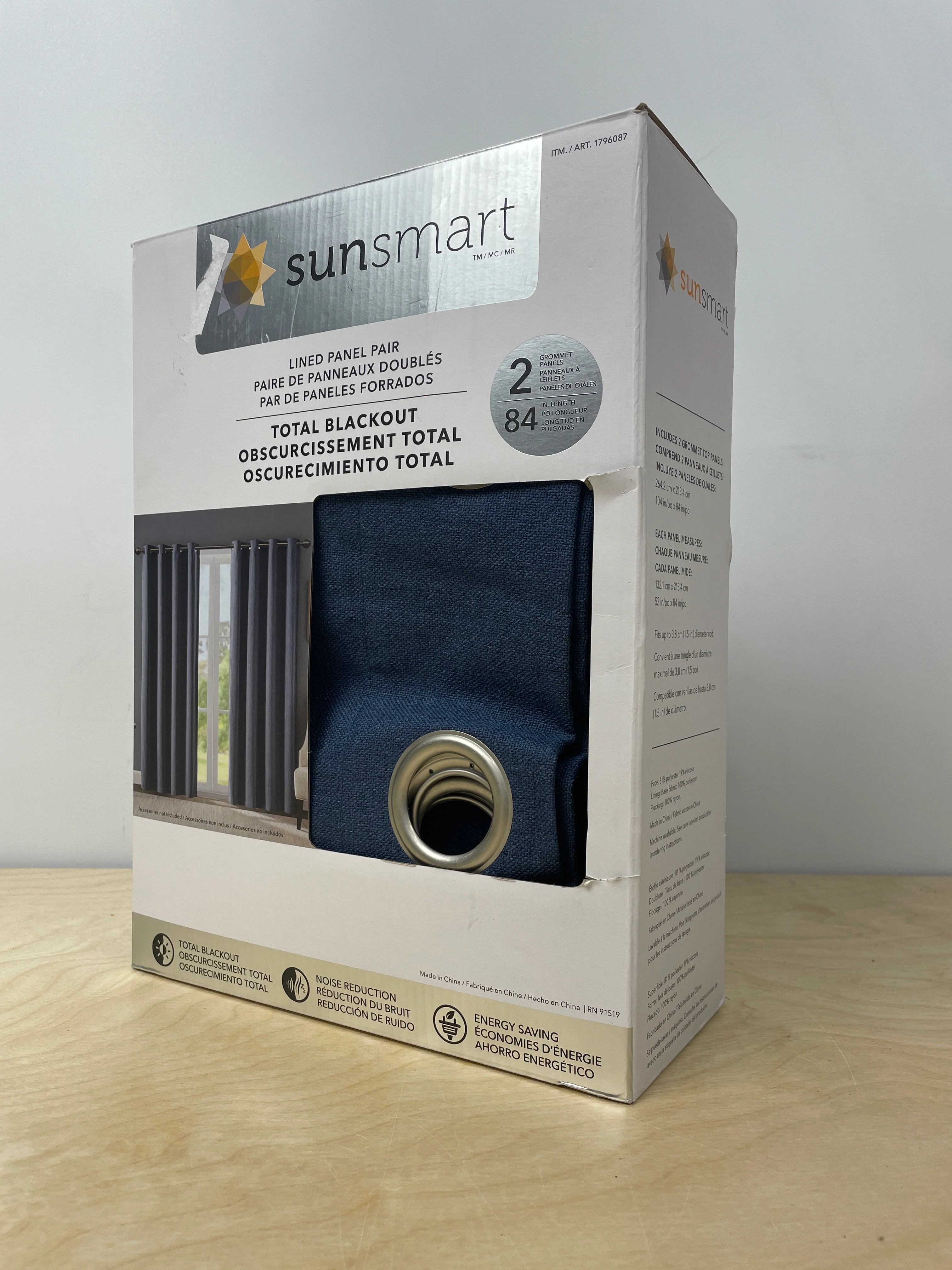 SunSmart Total Blackout Lined Panel Pair with Grommets - Image 5