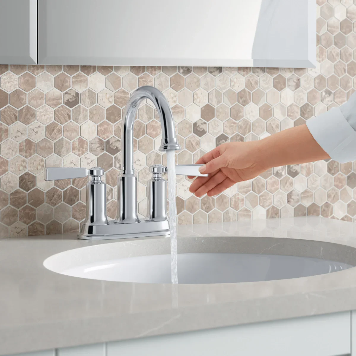 NEW - Kohler Aderlee Chrome Centerset Bathroom Faucet - Image 2