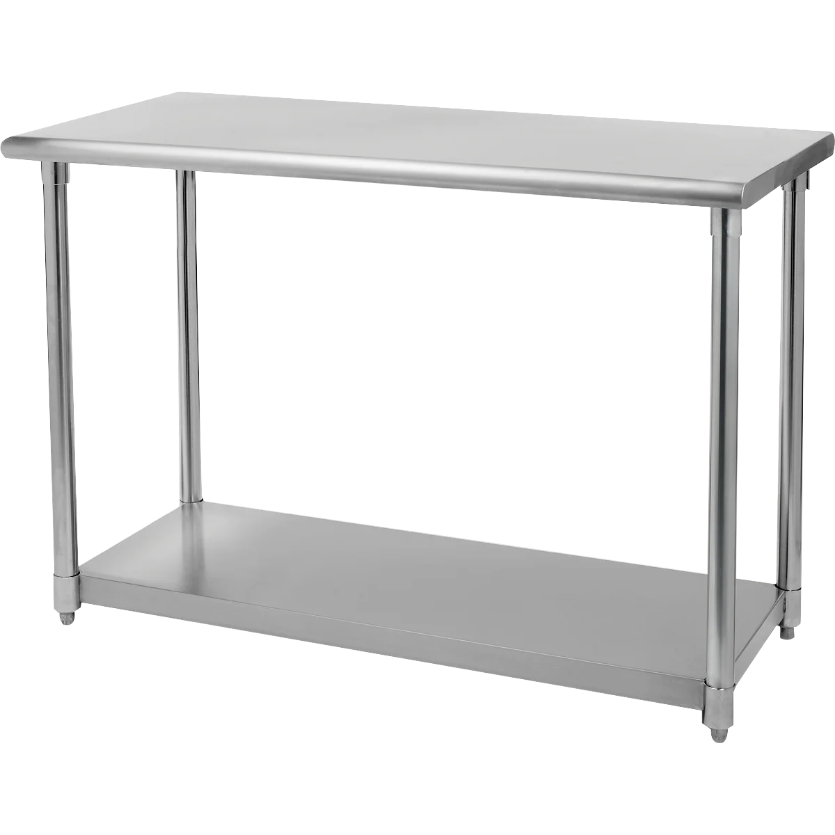 TRINITY NSF Prep/Work Table with Adjustable Shelf, 48"L x 24"W x 34-36"H, Stainless Steel
