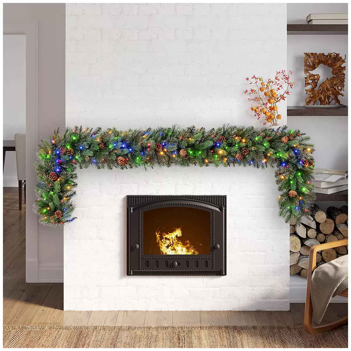 9 ft Pre Lit Decorated Garland