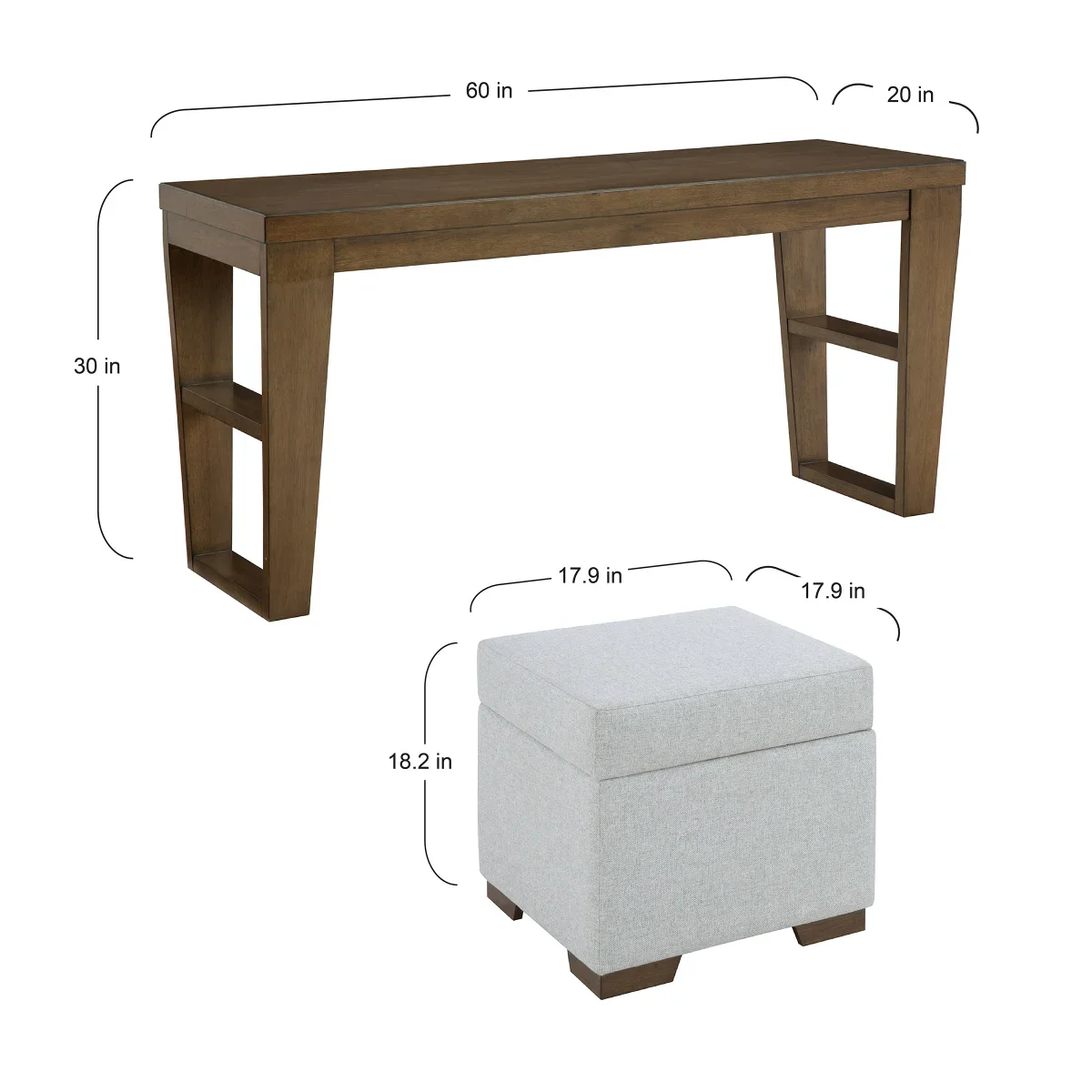 NEW - Elena Sofa Table & Two Ottomans - Retail $499 - Image 3