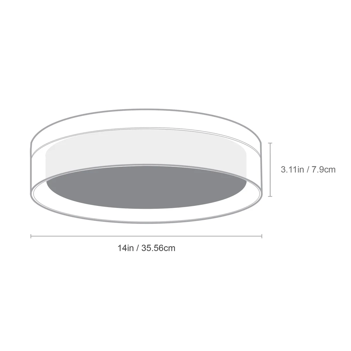 Energetic 14in Brushed Nickel Double Glass LED Flush Mount Light Fixture - Retail $40 - Image 2