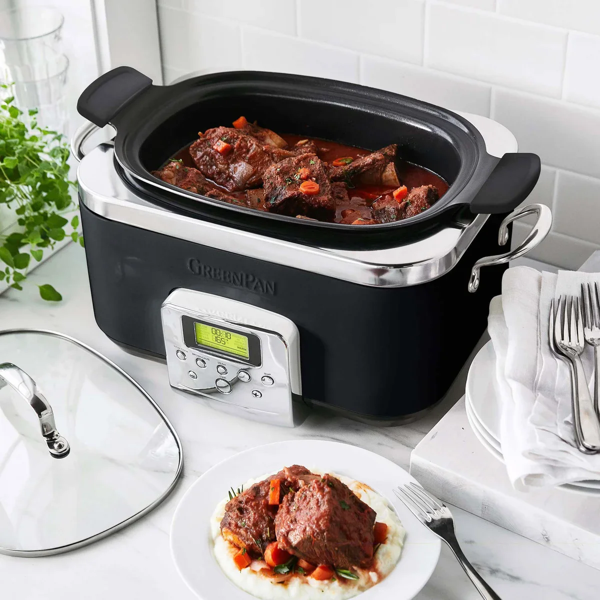 GreenPan Elite 8-in-1 Programmable 6-Quart Slow Cooker - Retail $159 - Image 2