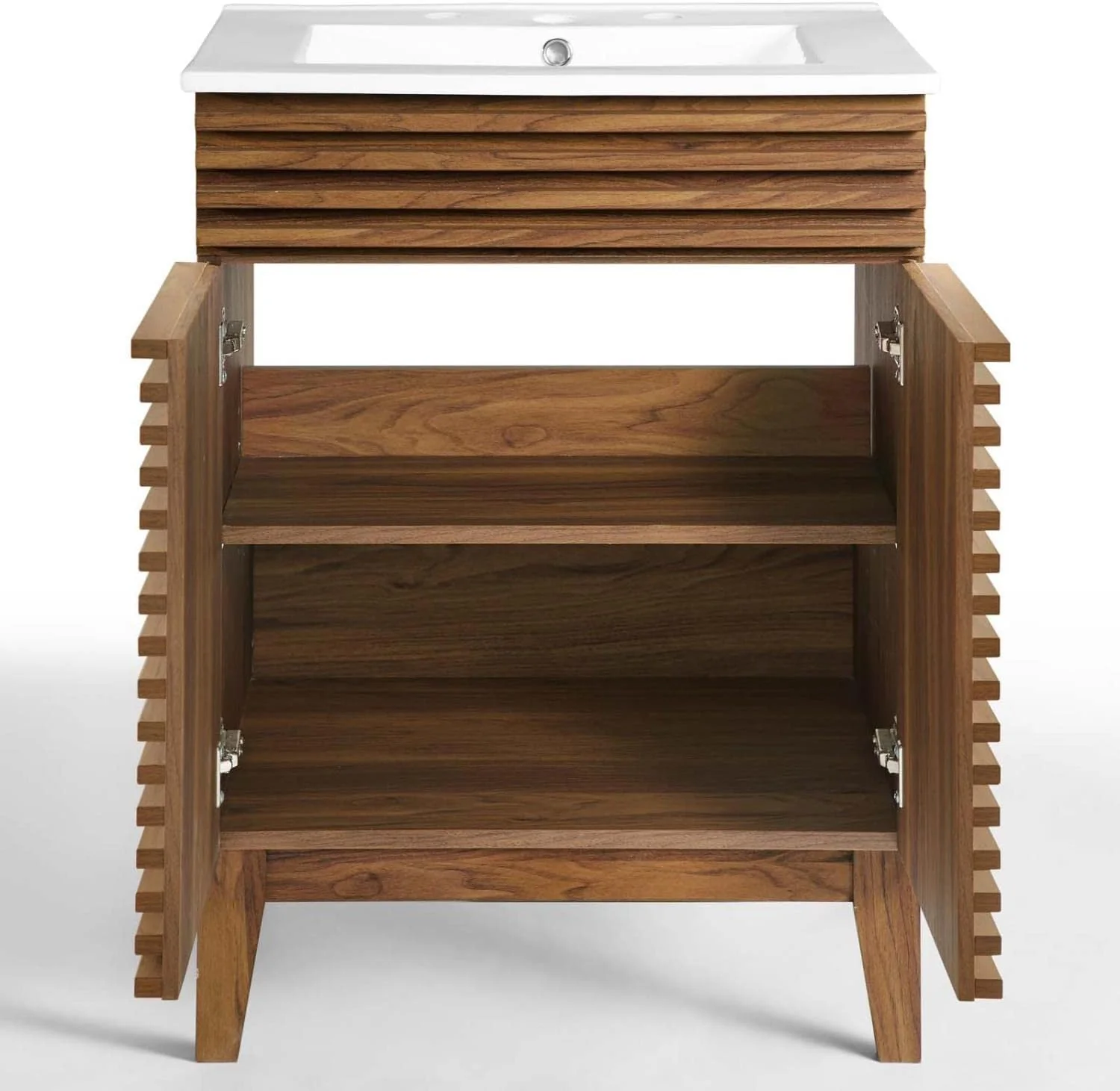 Modway Render Mid-Century Bathroom Vanity in Walnut,24 Inch - Image 4