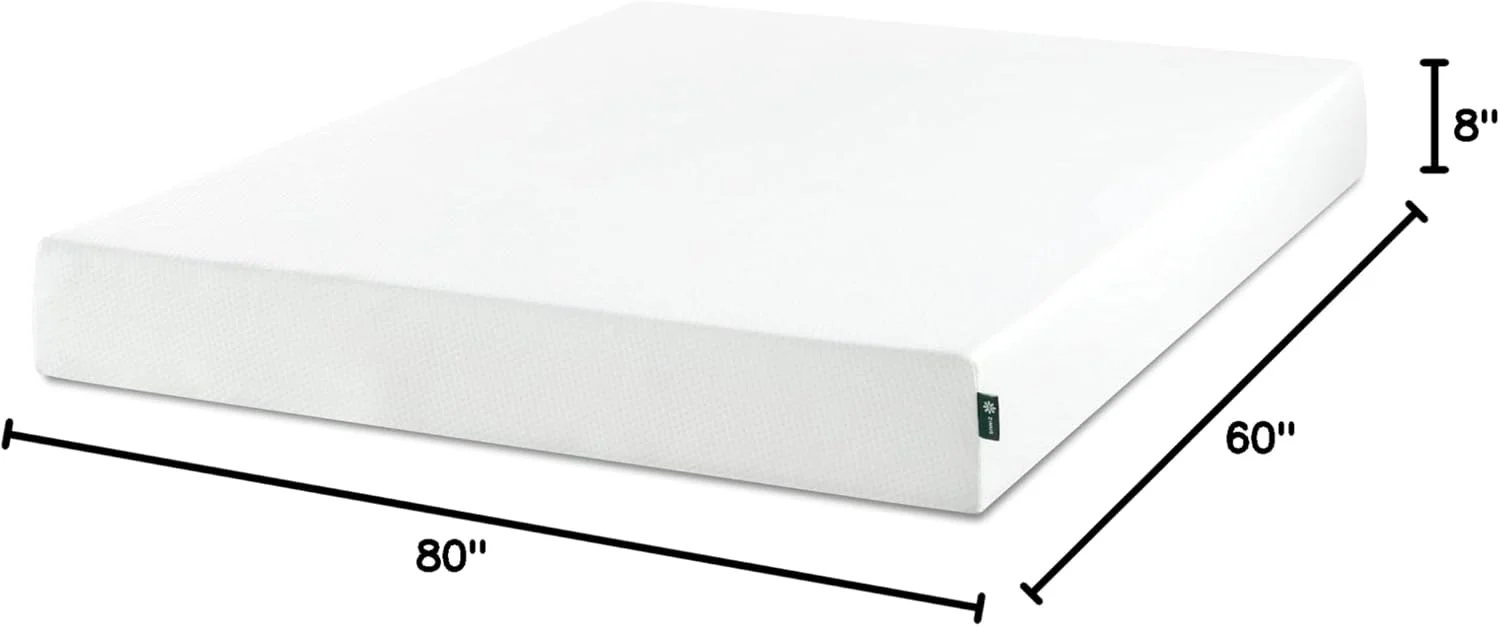NEW - ZINUS QUEEN, 8 Inch Green Tea Memory Foam Mattress [New Version], Fiberglass free, Medium Firm Feel, Zoned Pressure Relief, Certified Safe Foams & Fabric, Mattress in A Box - Retail $260 - Image 3