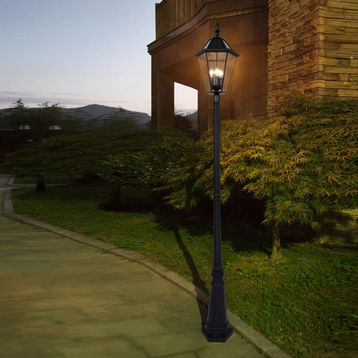 NEW - Lutec Outdoor LED Solar Post Light - Retail $139 - Image 2