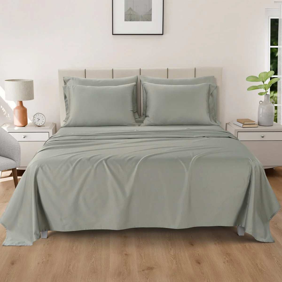 Pure Earth CAL KING Organic 300 Thread Count 6-piece Sheet Set - Image 2
