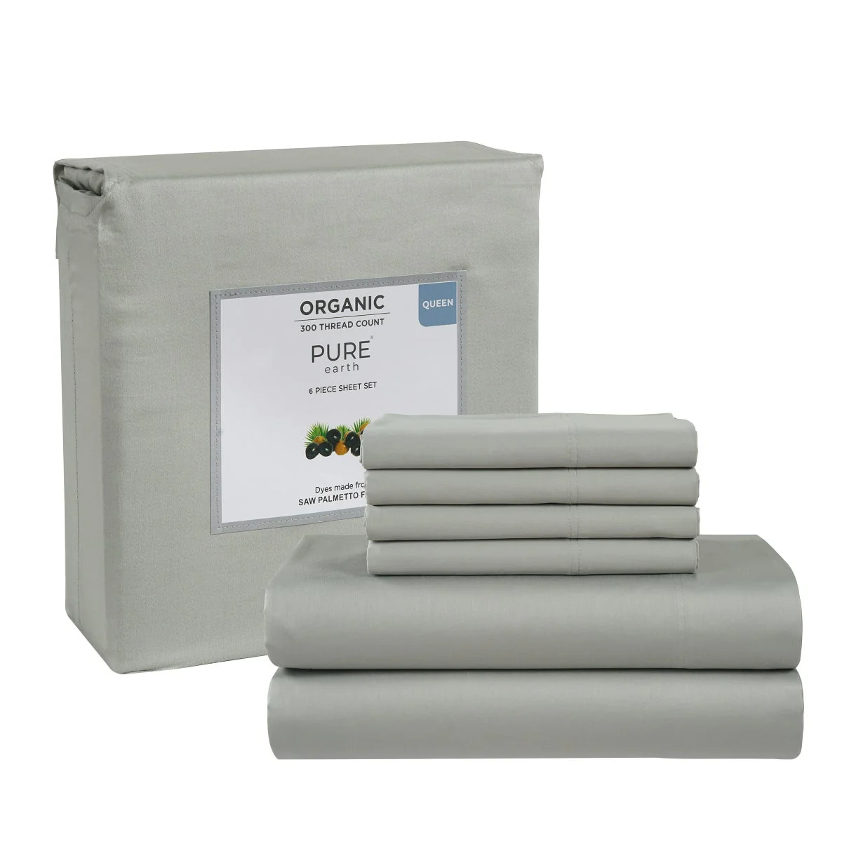Pure Earth CAL KING Organic 300 Thread Count 6-piece Sheet Set - Image 6