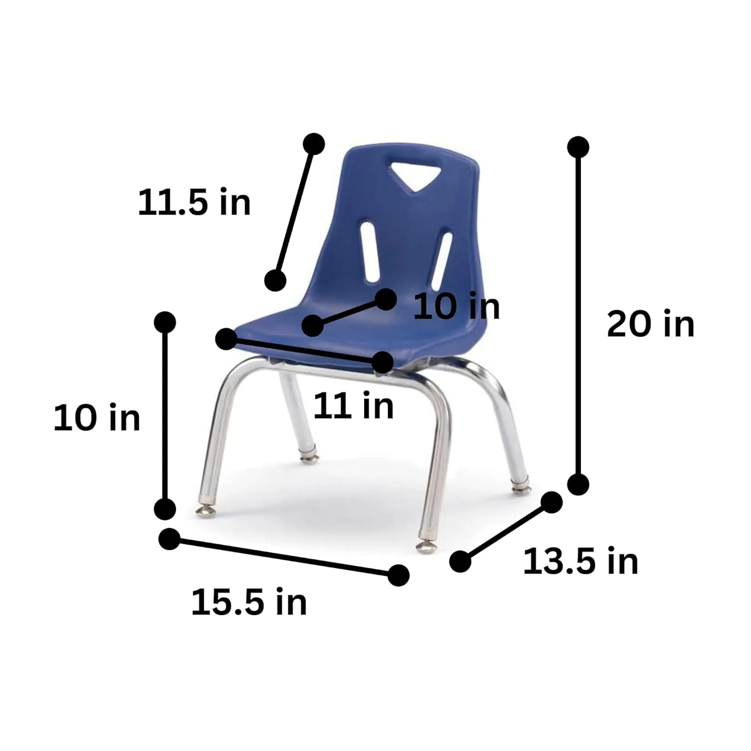 NEW - Jonti-Craft Berries 8140JC6003 Stacking Chairs with Chrome-Plated Legs, 10" Height, Blue, Pack of 6 - Retail $374 - Image 2