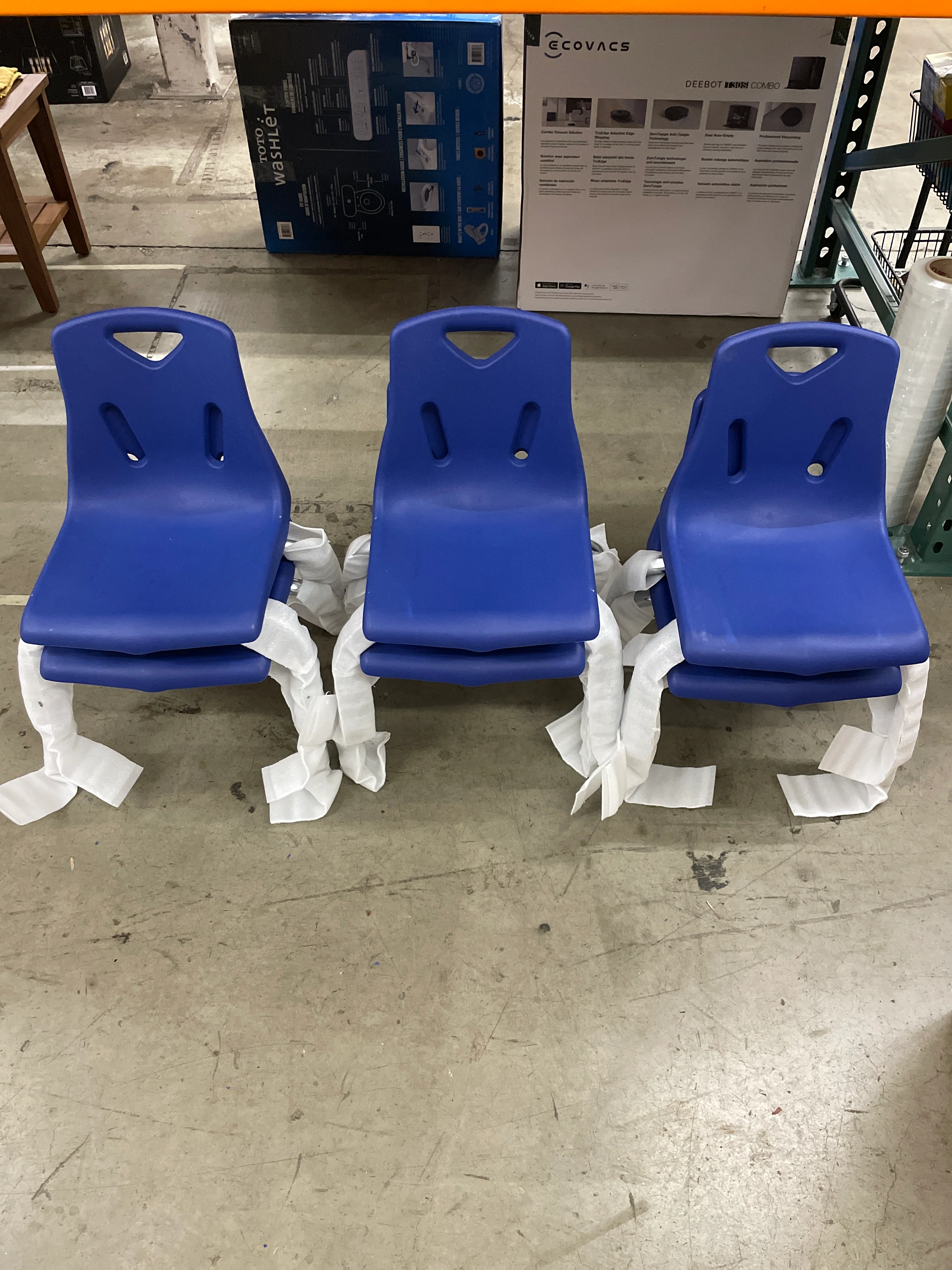 NEW - Jonti-Craft Berries 8140JC6003 Stacking Chairs with Chrome-Plated Legs, 10" Height, Blue, Pack of 6 - Retail $374 - Image 3