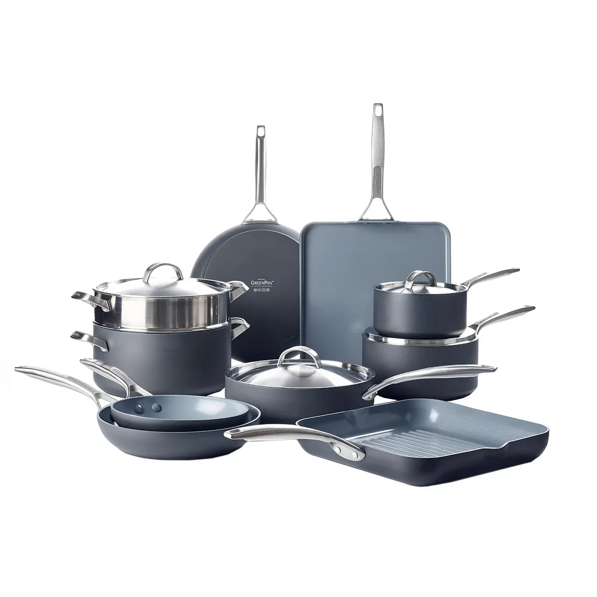 NEW - GreenPan Paris Pro 14-piece Non-Stick Cookware Set