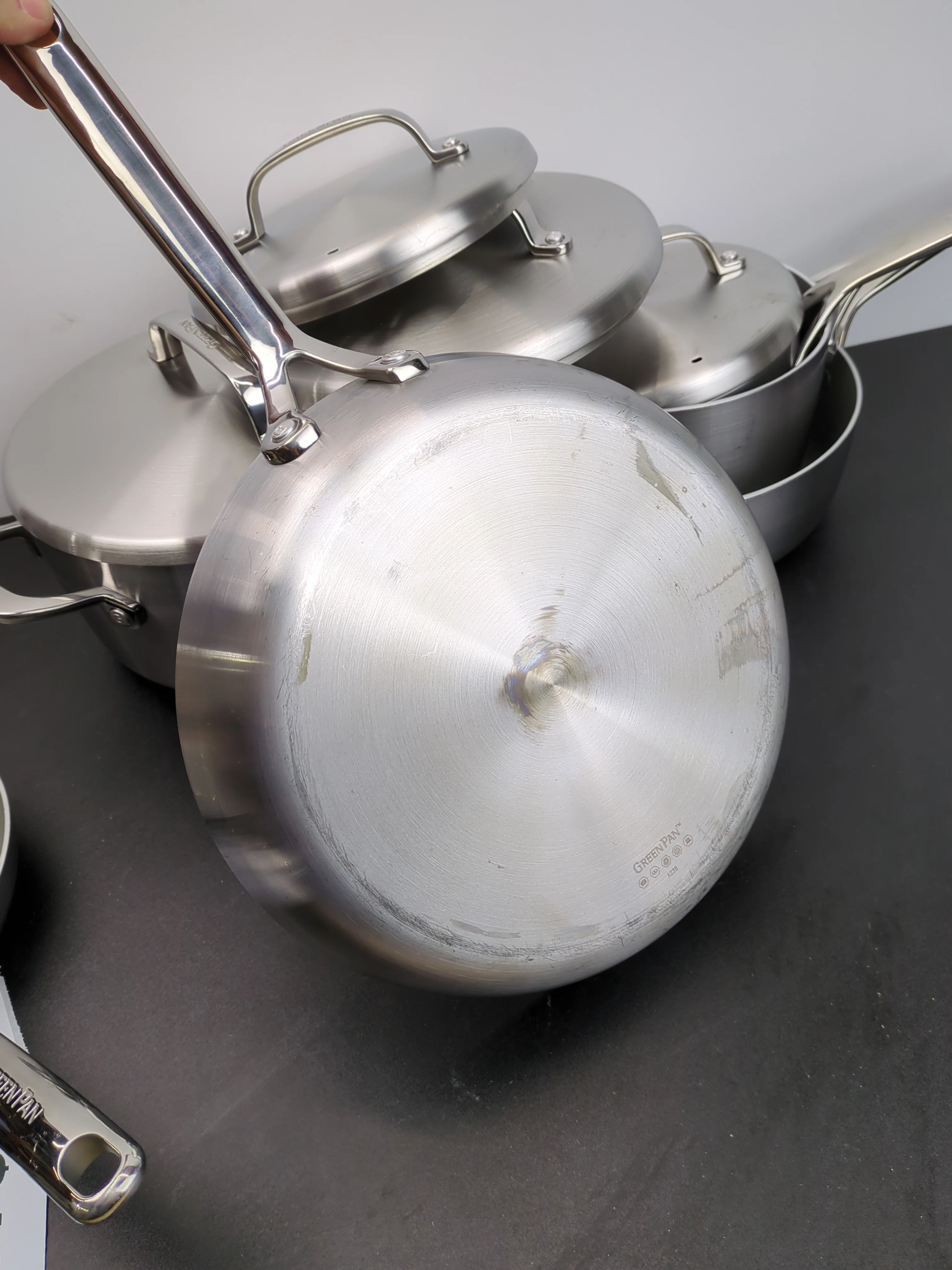 GreenPan GP5 Ceramic Non-Stick Stainless Steel 10-piece Cookware Set - Retail $379 - Image 6