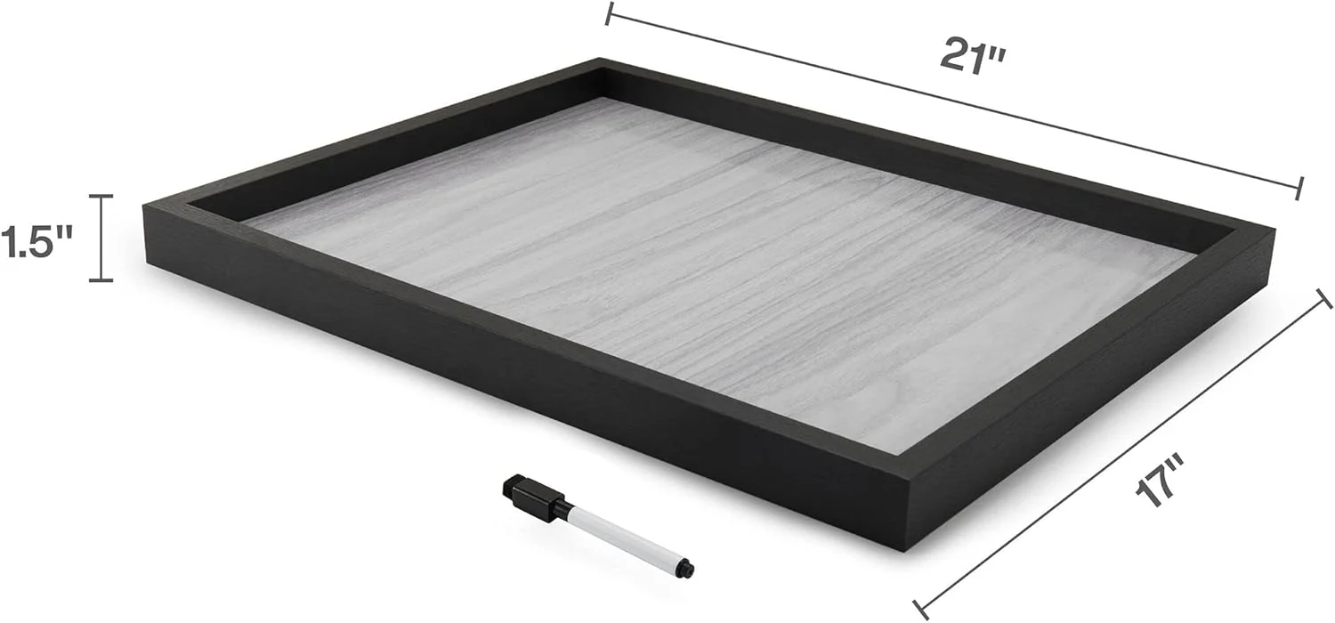 NEW - Mikasa Black Framed Wood Grain Print White Board - Retail $16 - Image 3