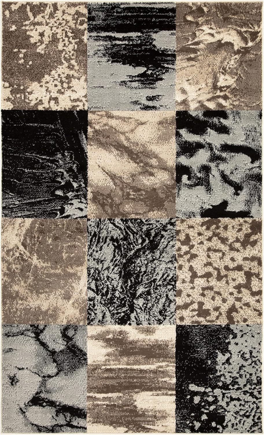 Superior Indoor Large Area Rug, Modern Abstract Style with Jute Backing, Floor Decor for Office, Living Room, Dorm, Kitchen, Dining, Entryway, Hardwood Throw, Brentwood Collection, 8' x 10', Beige - Retail $67 - Image 3
