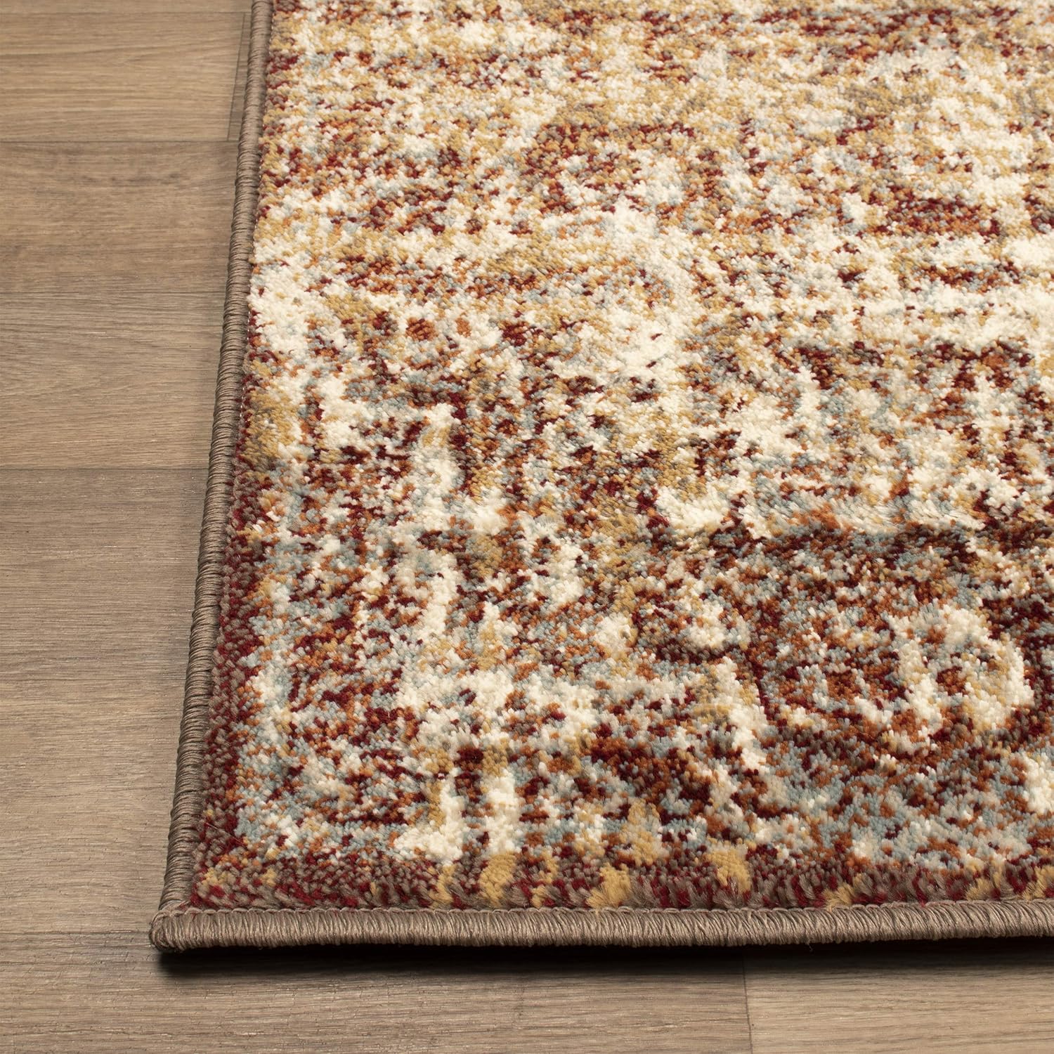 NEW - Superior Indoor Area Rug with Jute Backing, Soft Vintage Floor Decor for Hallway, Entryway, Living/Dining Room, Kitchen, Bedroom, Office, Moroccan Aesthetic, Salford Collection - 4ft x 6ft, Maroon - Retail $33 - Image 4