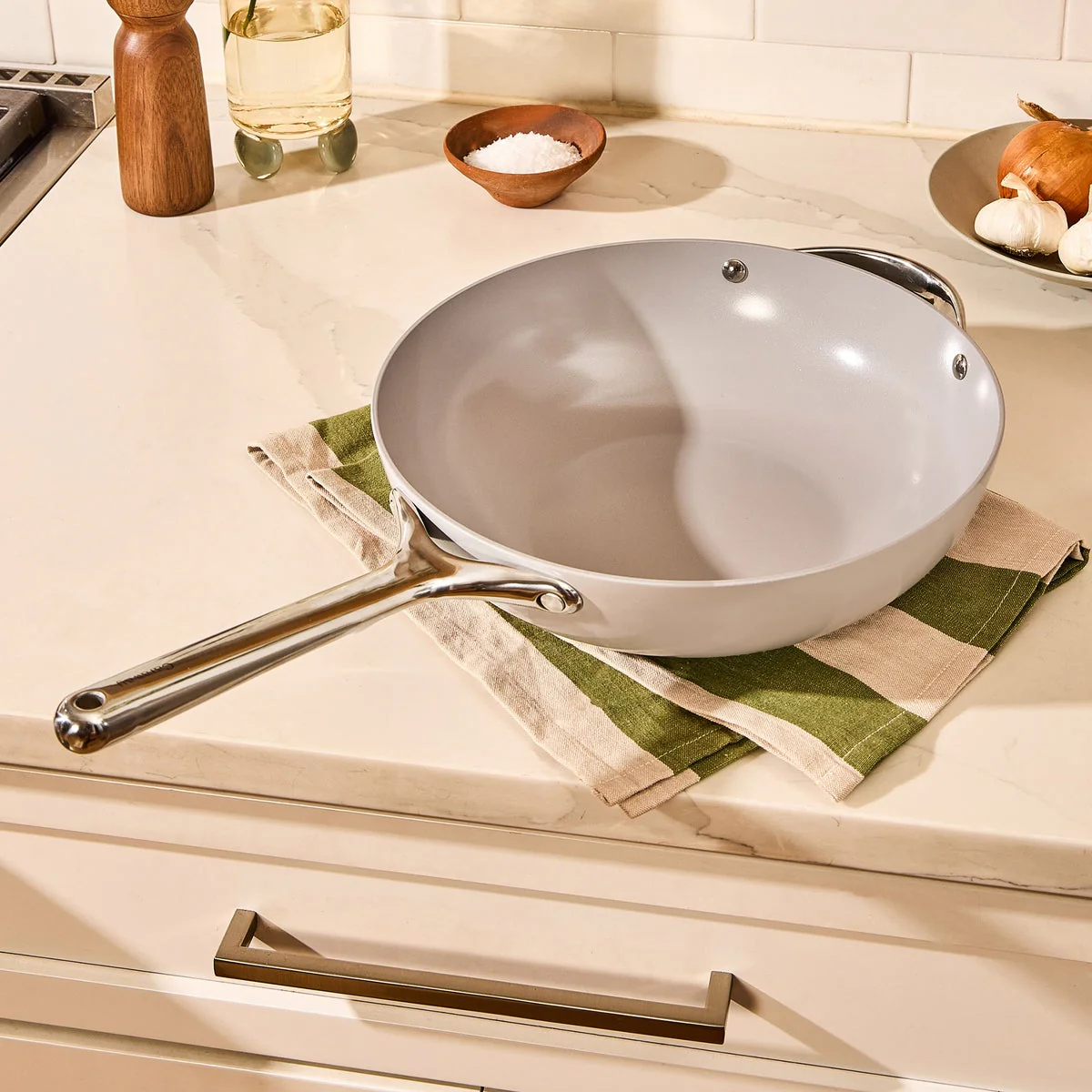 Caraway 3-piece Ceramic Non-Stick Sauté Pan Set - Image 4