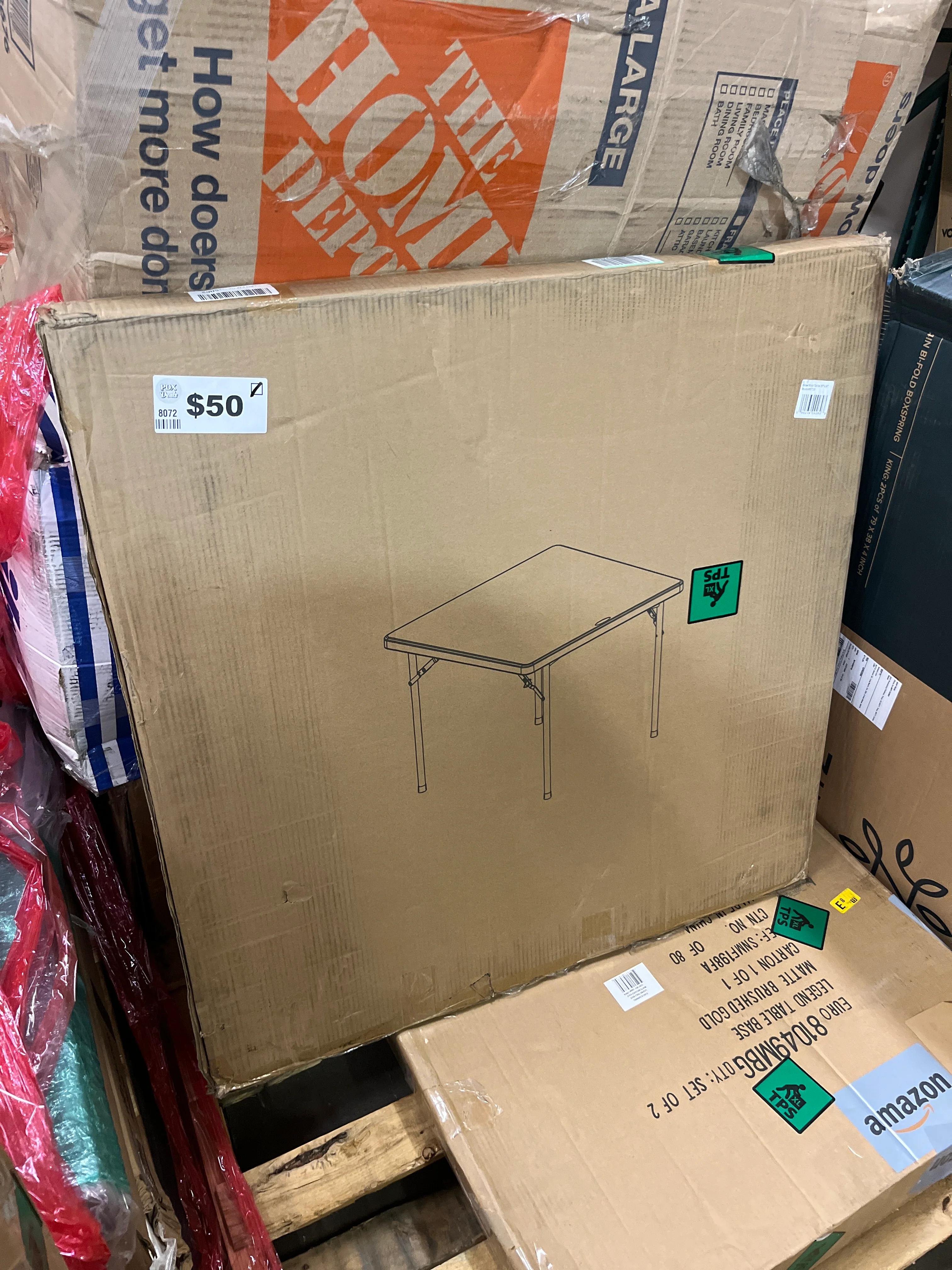 Office Star Resin Sqaure Multipurpose Table with Collapsible Legs, Indoor Outdoor Use for Banquets, Picnics, and Parties, 36 Inch, Square - Retail $84 - Image 3