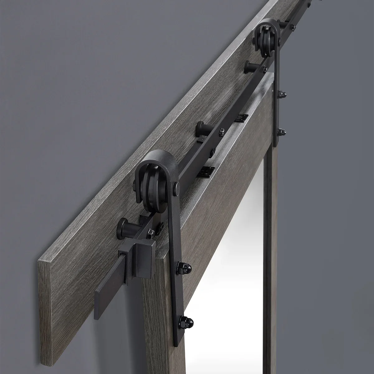 NEW - OVE Decors Brittnay Mirrored Barn Door with Hardware Kit & Smooth Soft-Close - Retail $499 - Image 2