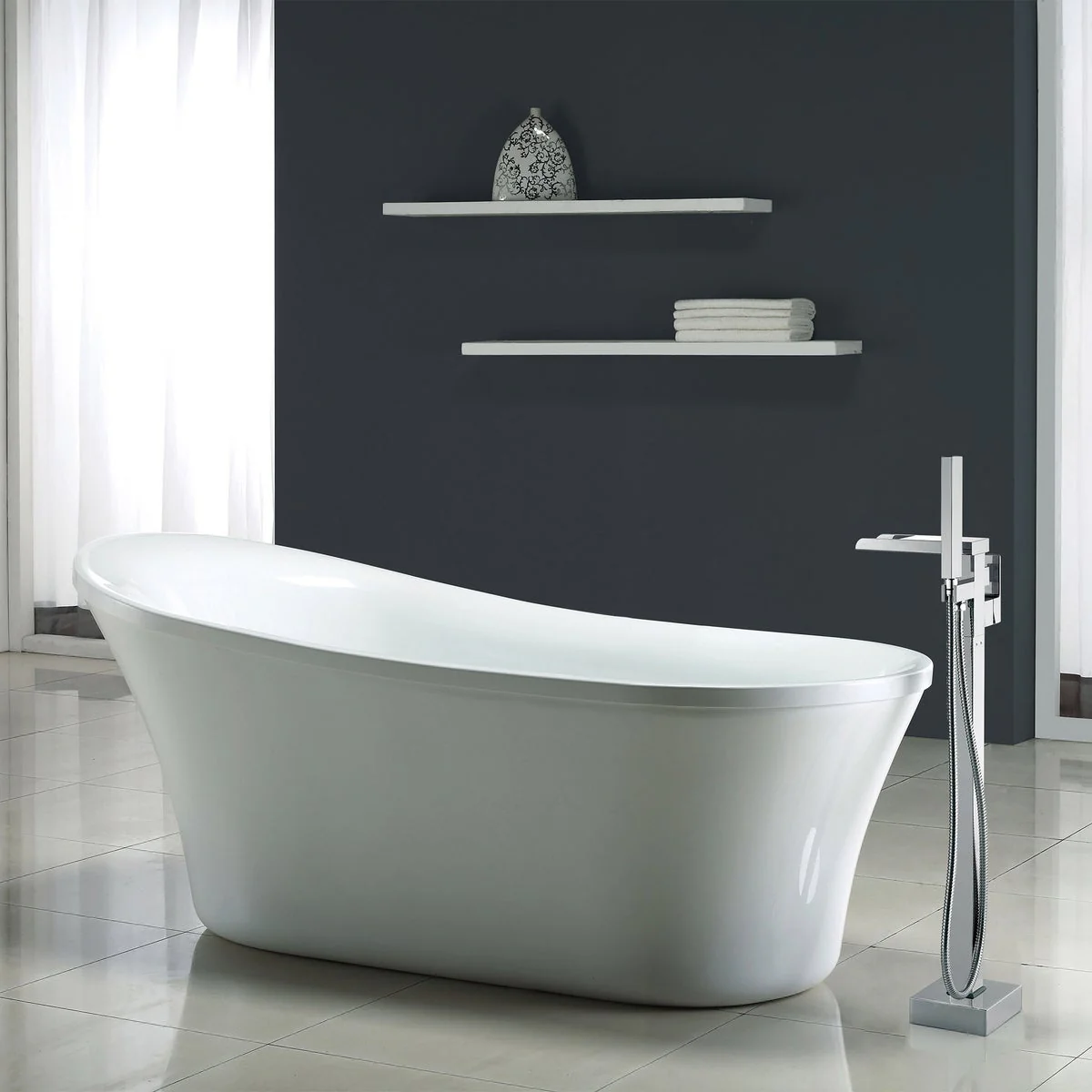 OVE Decors Infinity Freestanding Waterfall Spout Bathtub Faucet  - Retail $480 - Image 4