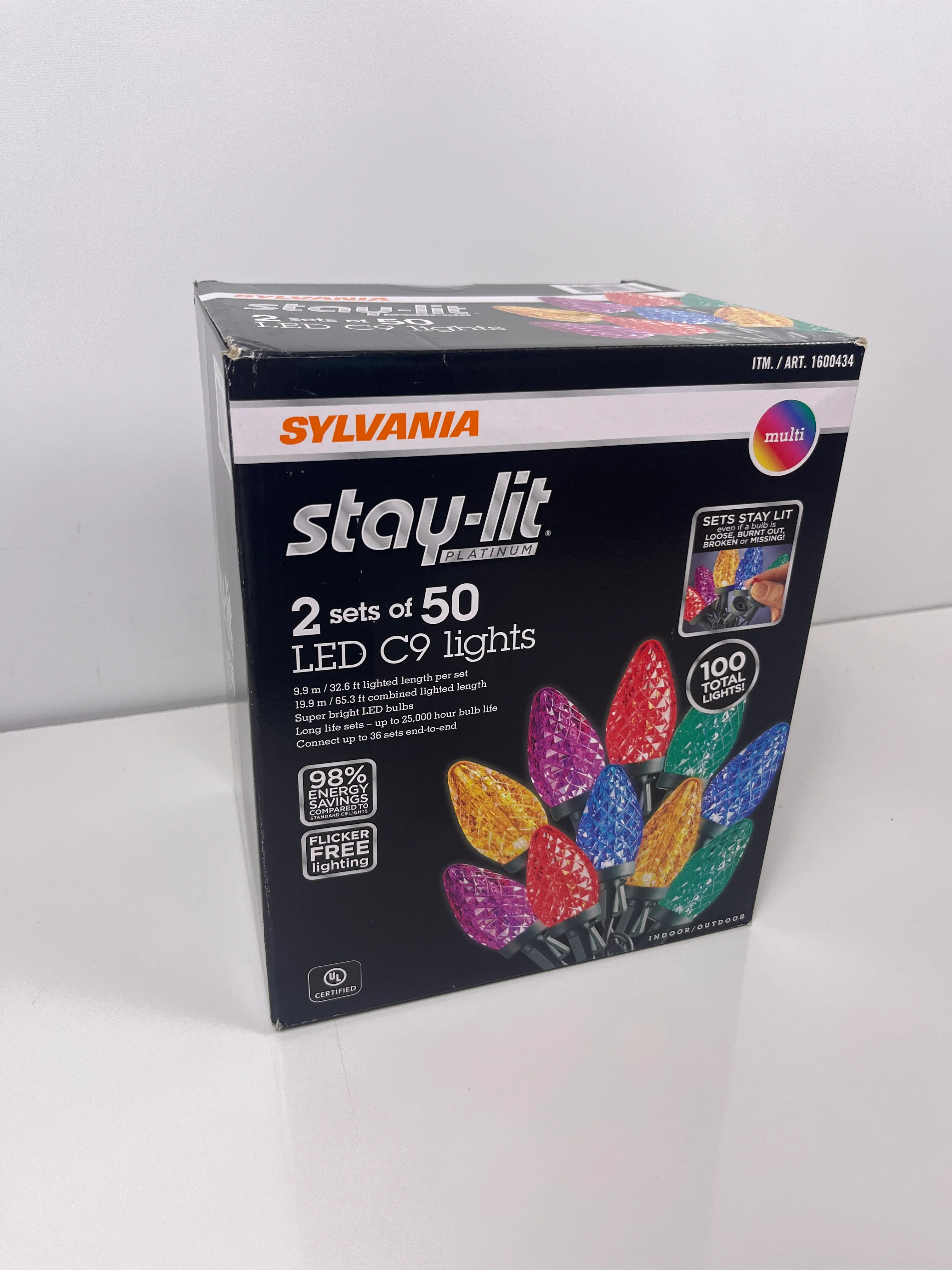 Sylvania 2 x 50 C9 LED Christmas Lights - Multicolour - Image 2