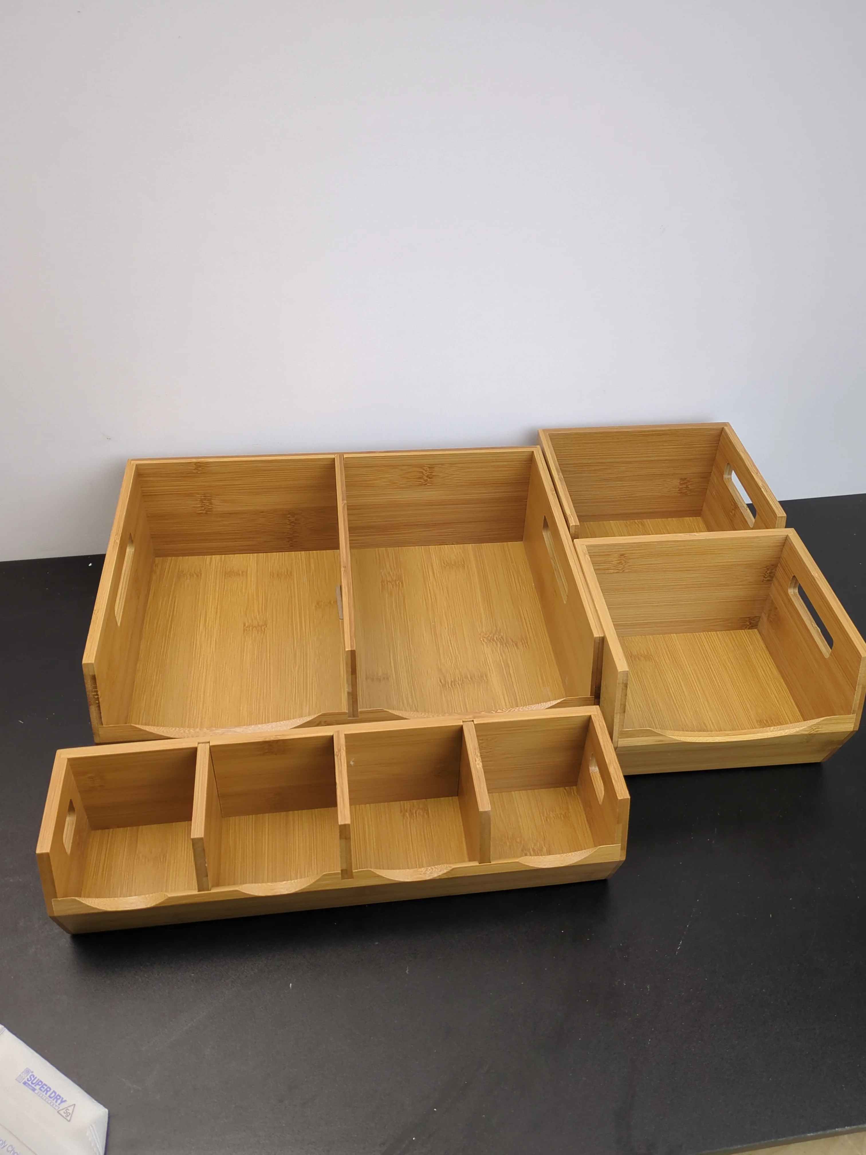 Seville Bamboo Stackable Bin Organizer, 4-piece - Image 5