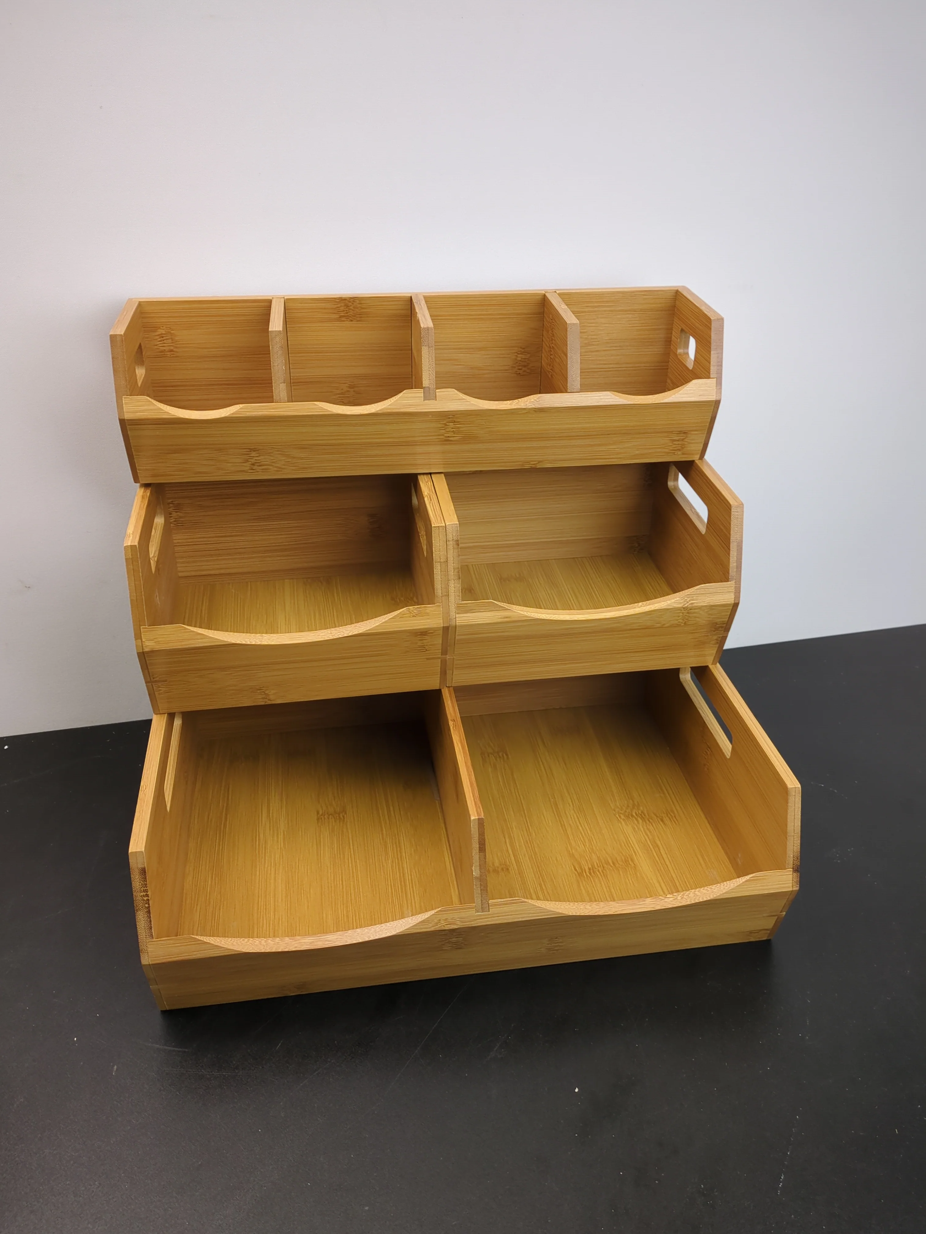 Seville Bamboo Stackable Bin Organizer, 4-piece - Image 6