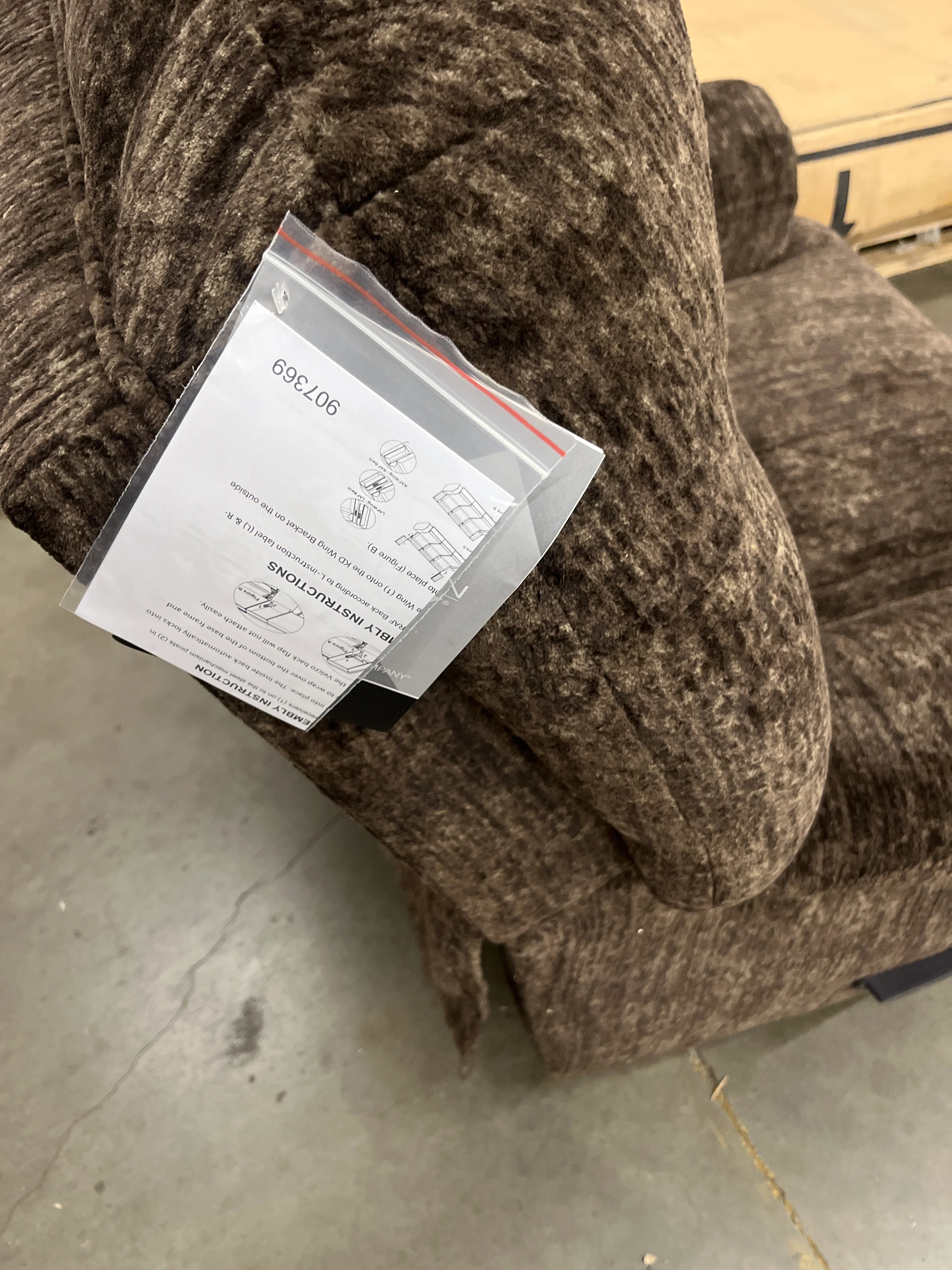 NEW - Signature Design by Ashley Dark Brown Movie Man Classic Tufted Velvet Manual Zero Wall Recliner - Retail $690 - Image 3