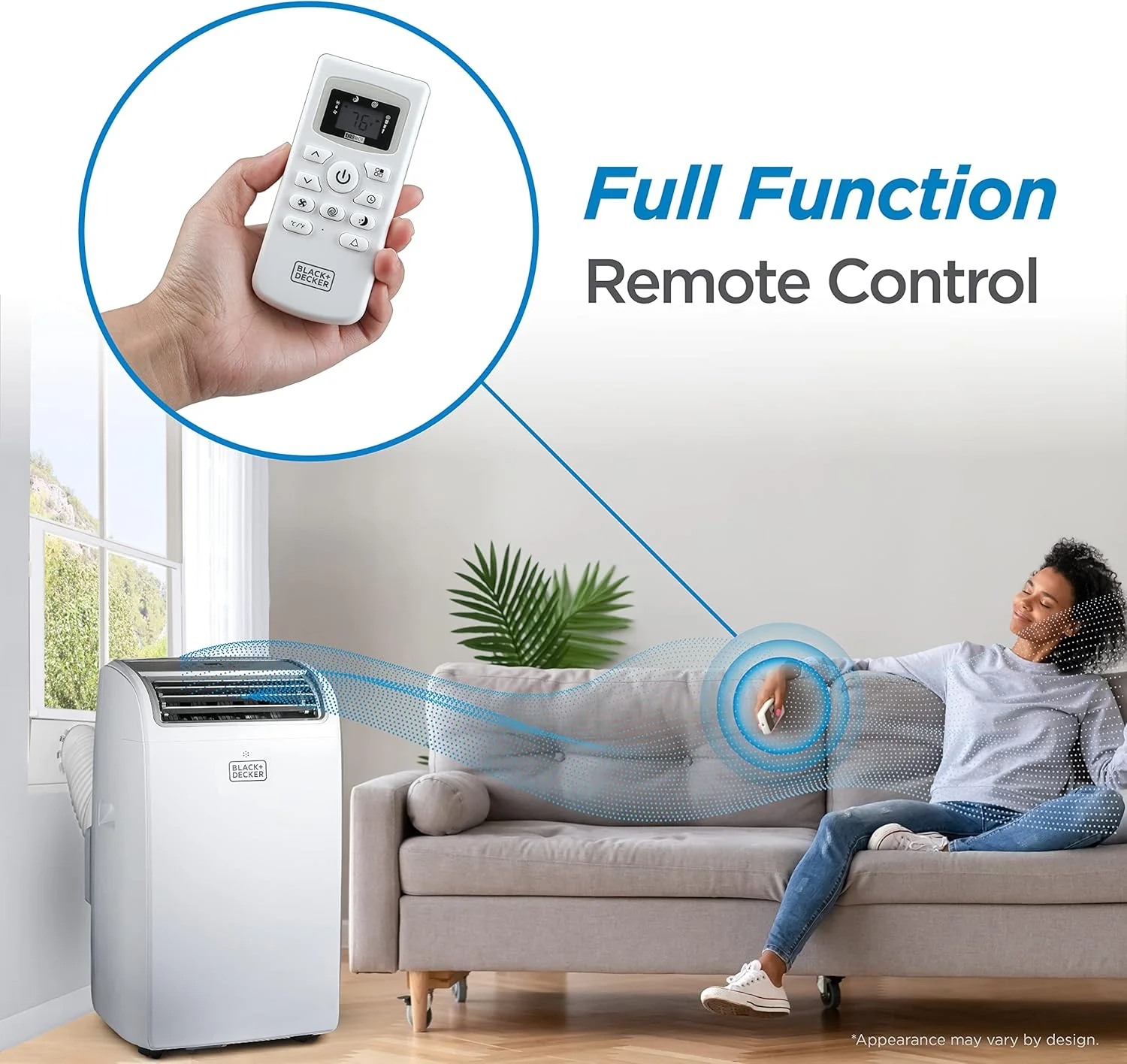 BLACK+DECKER Smart Portable Air Conditioner, 12,000 BTU for Rooms up to 550 Sq. Ft., Smart Portable AC with Follow Me Remote and Window Kit, BPACT12WT, White - Image 3