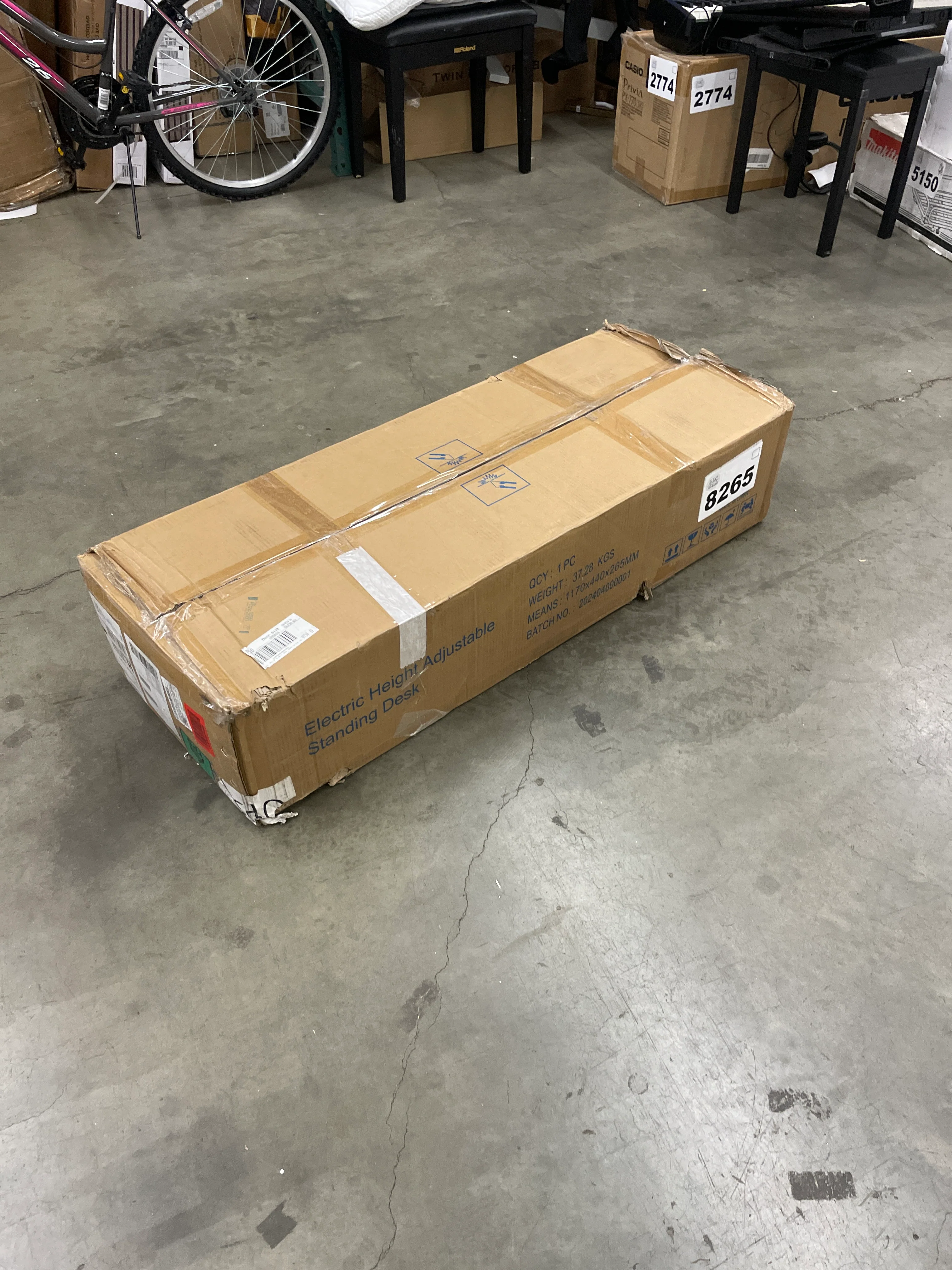 NEW - Radlove Electric Height Adjustable Standing Desk, 63x 30 Inches Stand Up Ergonomic Desk Workstation, Splice Board Home Office Computer Table - Retail $173 - Image 4