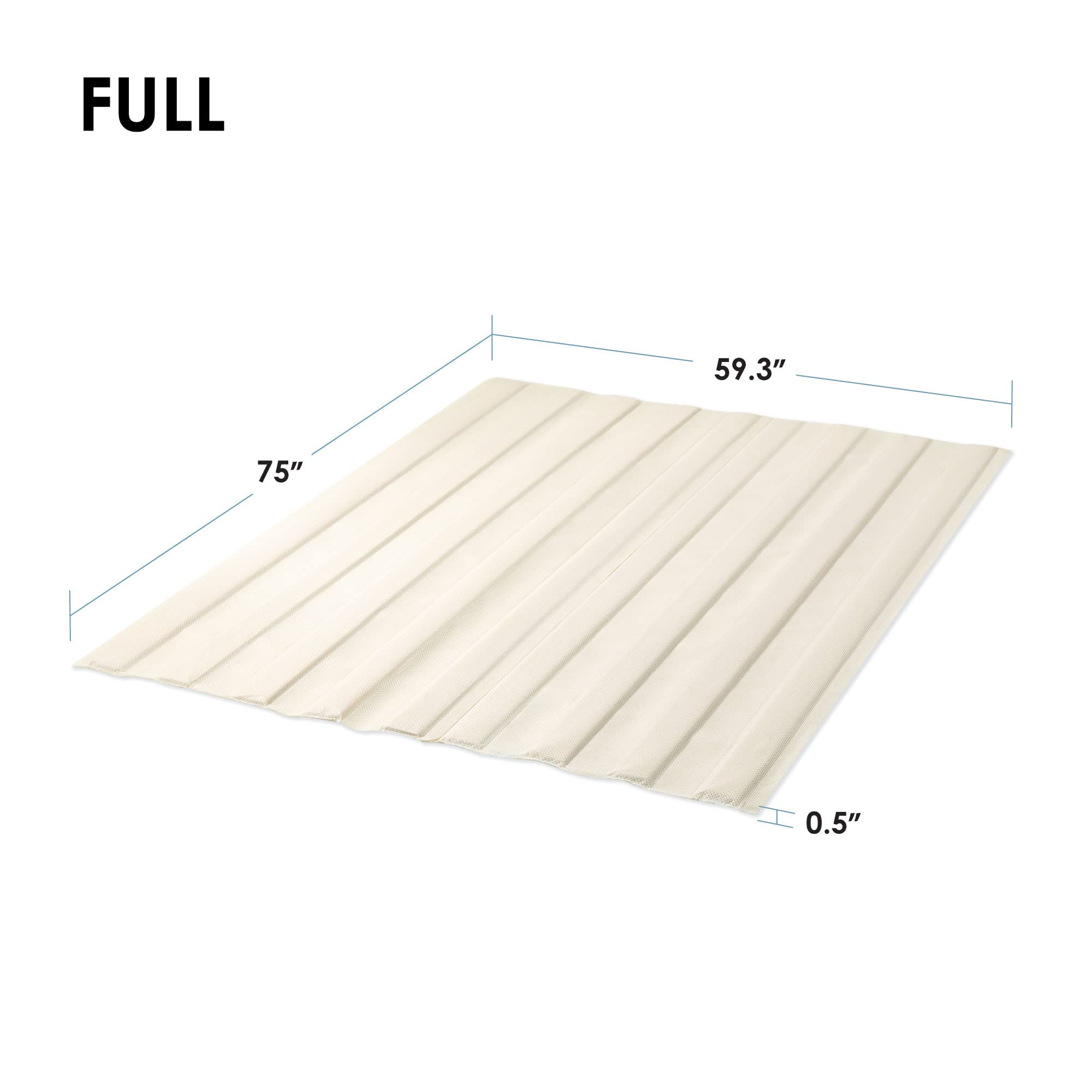 Mellow Fabric Covered Wood Slats, Bunkie Board Mattress Support, Box Spring or Bed Slat Replacement, Full , Beige - Image 2
