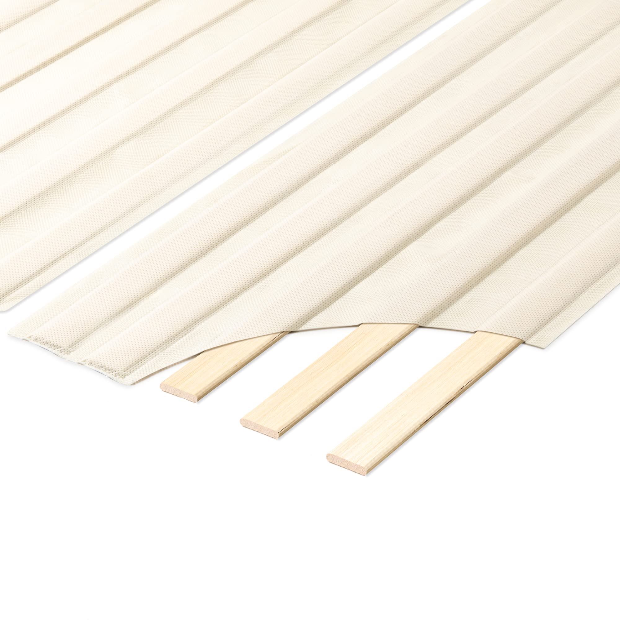 Mellow Fabric Covered Wood Slats, Bunkie Board Mattress Support, Box Spring or Bed Slat Replacement, Full , Beige - Image 3