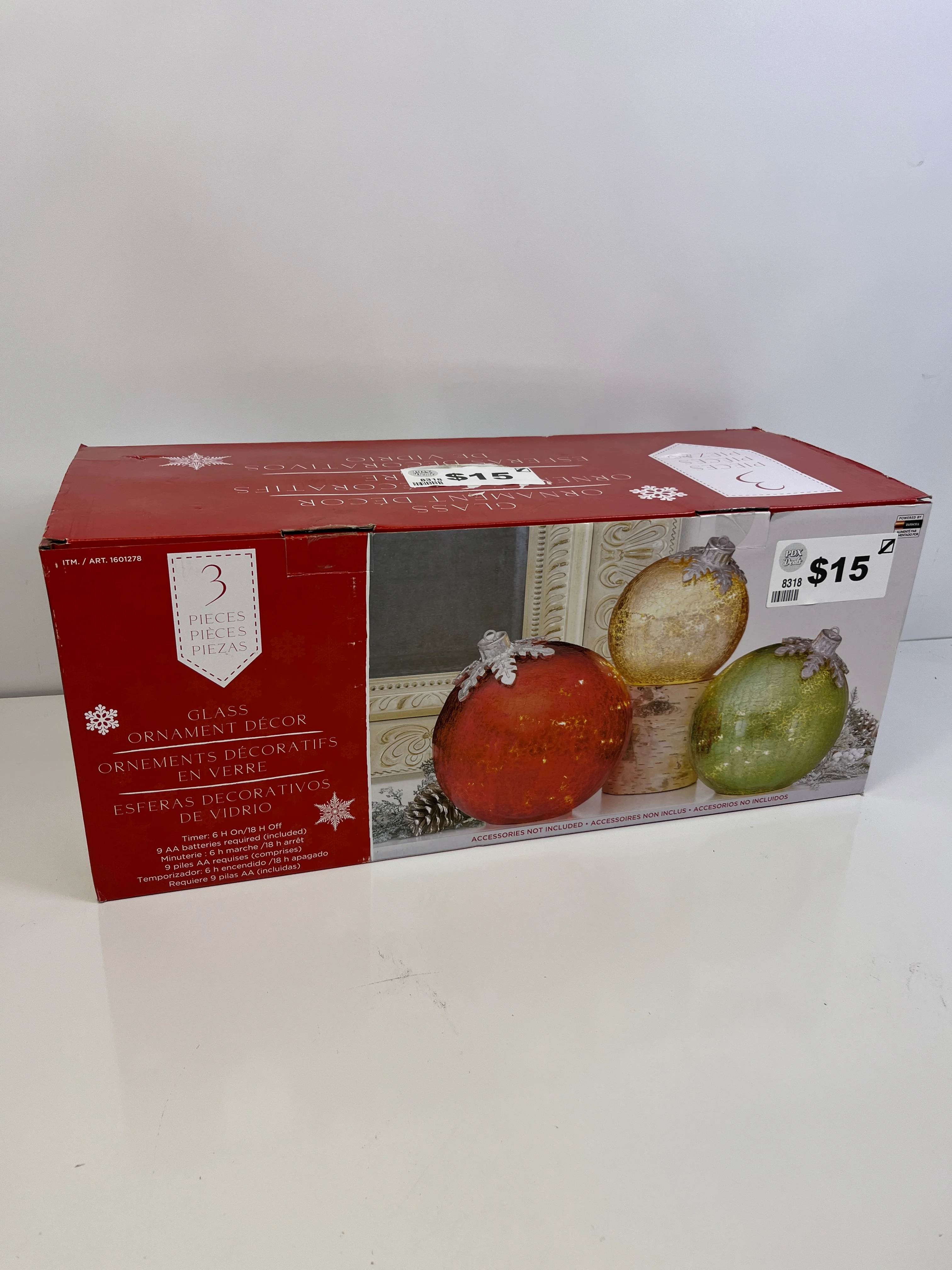 Glass Ornaments Decor, 3-piece - Image 2