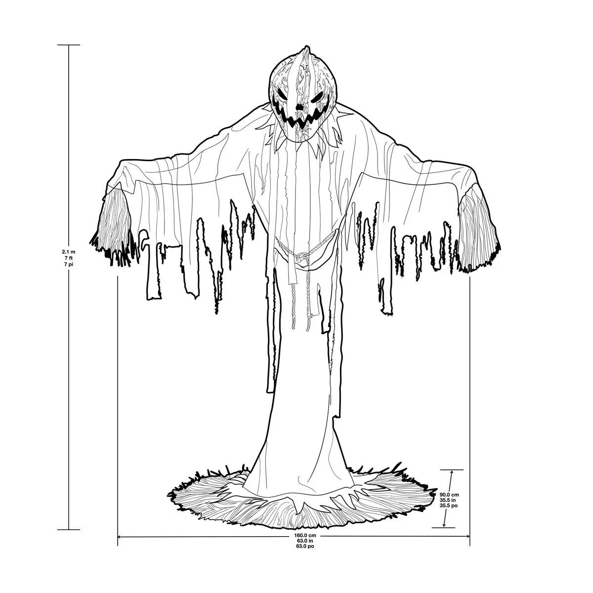 NEW - Halloween 7ft Animated Pumpkin Scarecrow - Retail $199 - Image 3