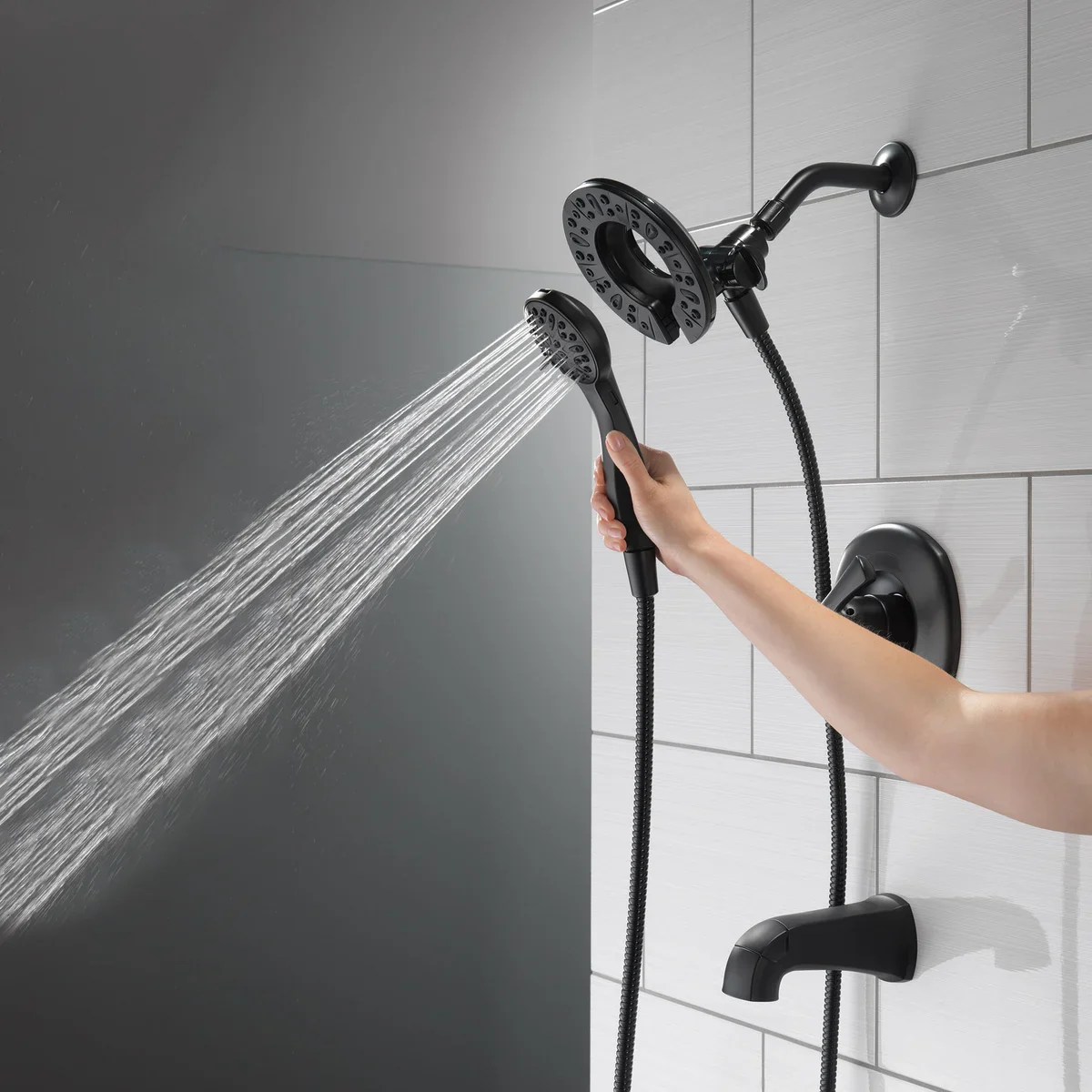 NEW - Delta Larkin Bathtub & Shower Faucet with In2ition Shower Head - Image 3