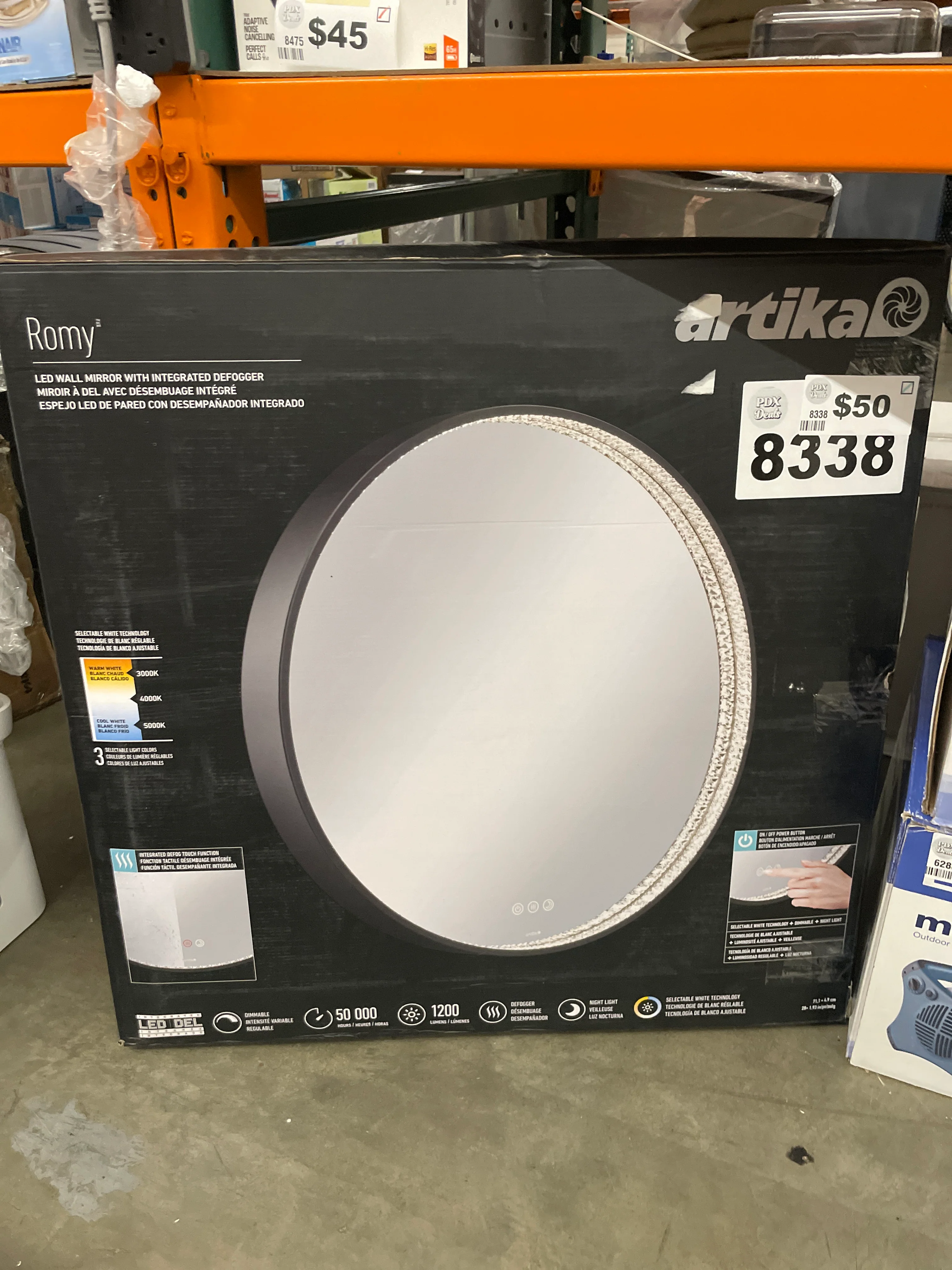 NEW - Artika Romy 28" LED Lighted Wall Mirror with Defogger