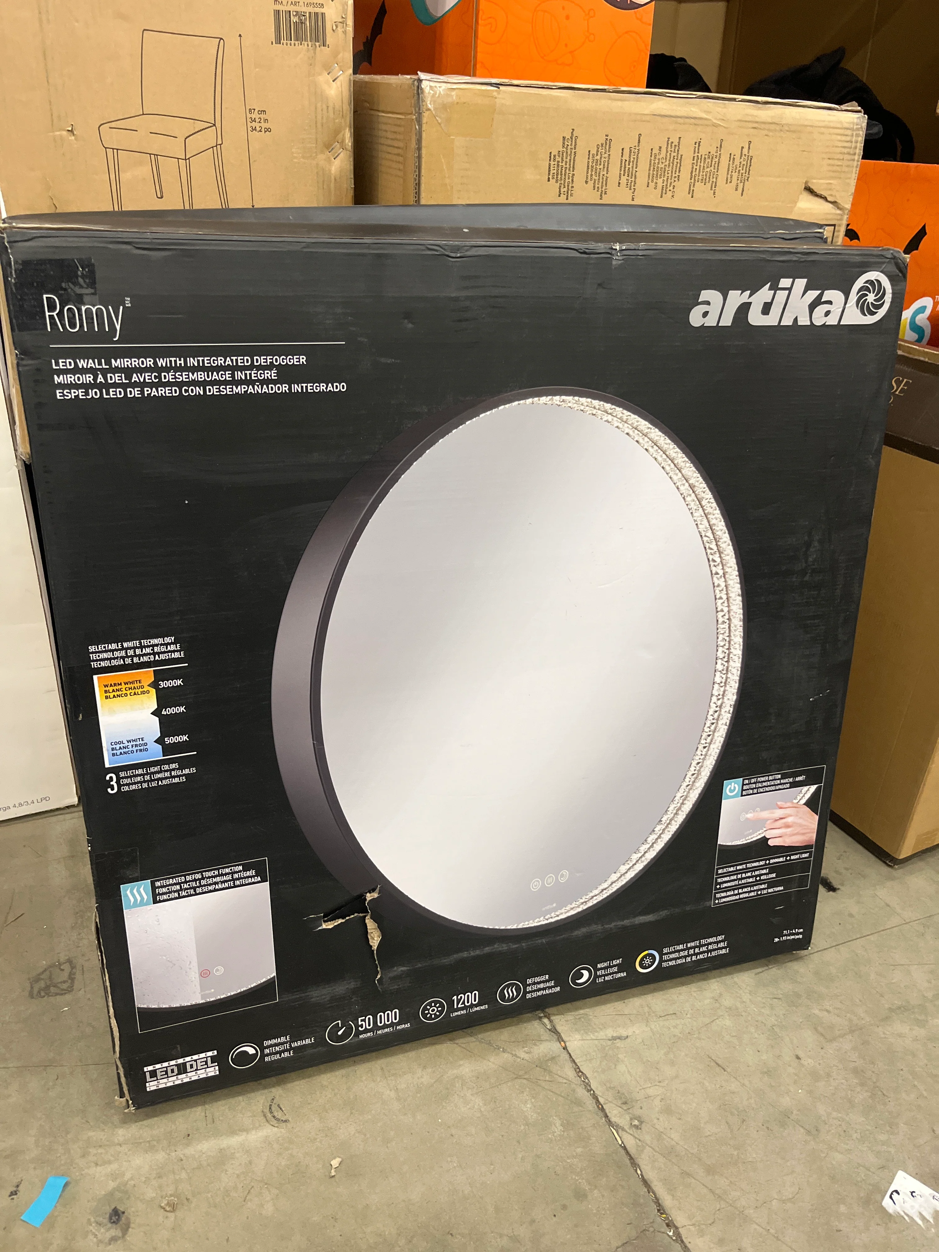 NEW - Artika Romy 28" LED Lighted Wall Mirror with Defogger - Image 9