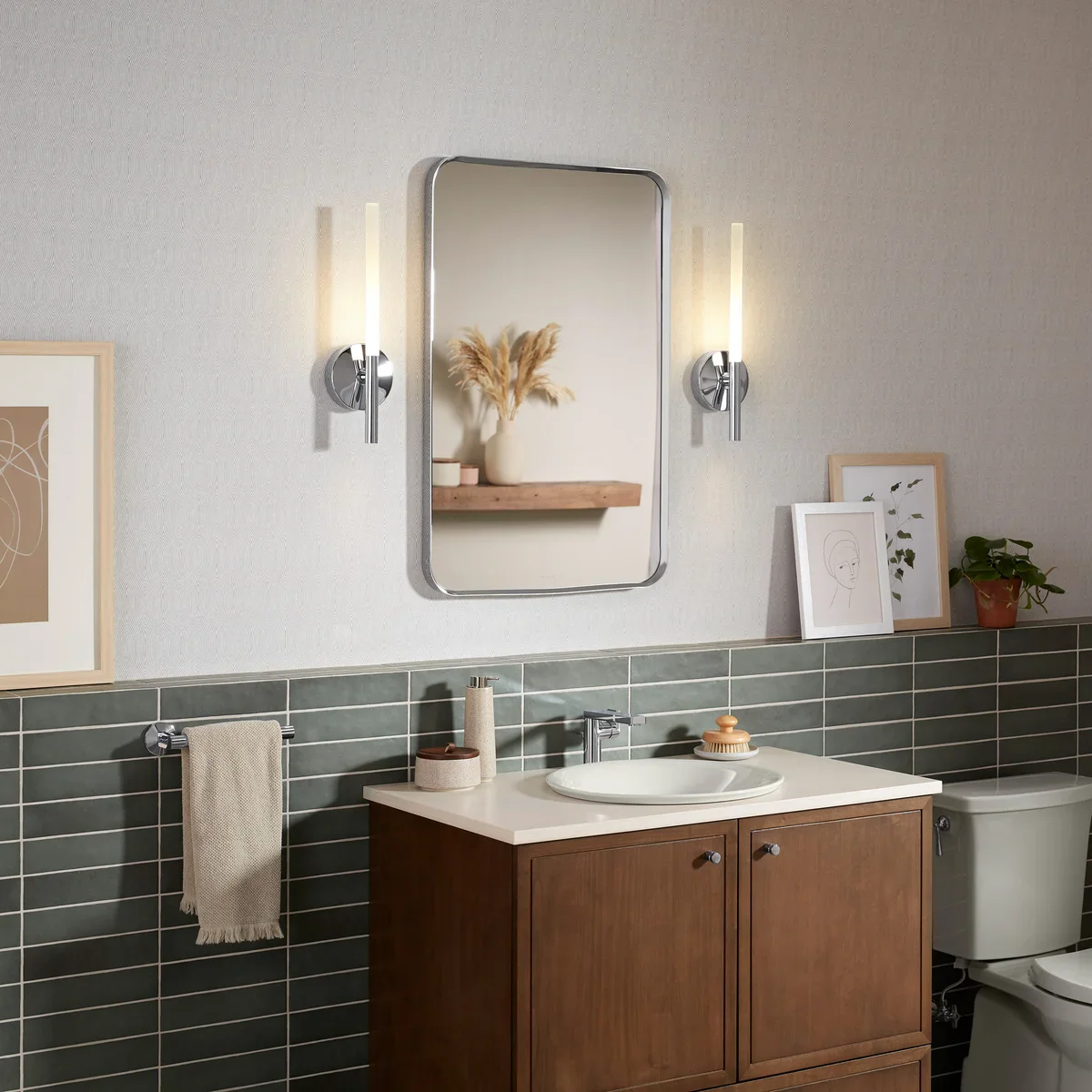 Kohler Orime Chrome 24" x 36" Rectangular Framed Mirror- Retail $169 - Image 2