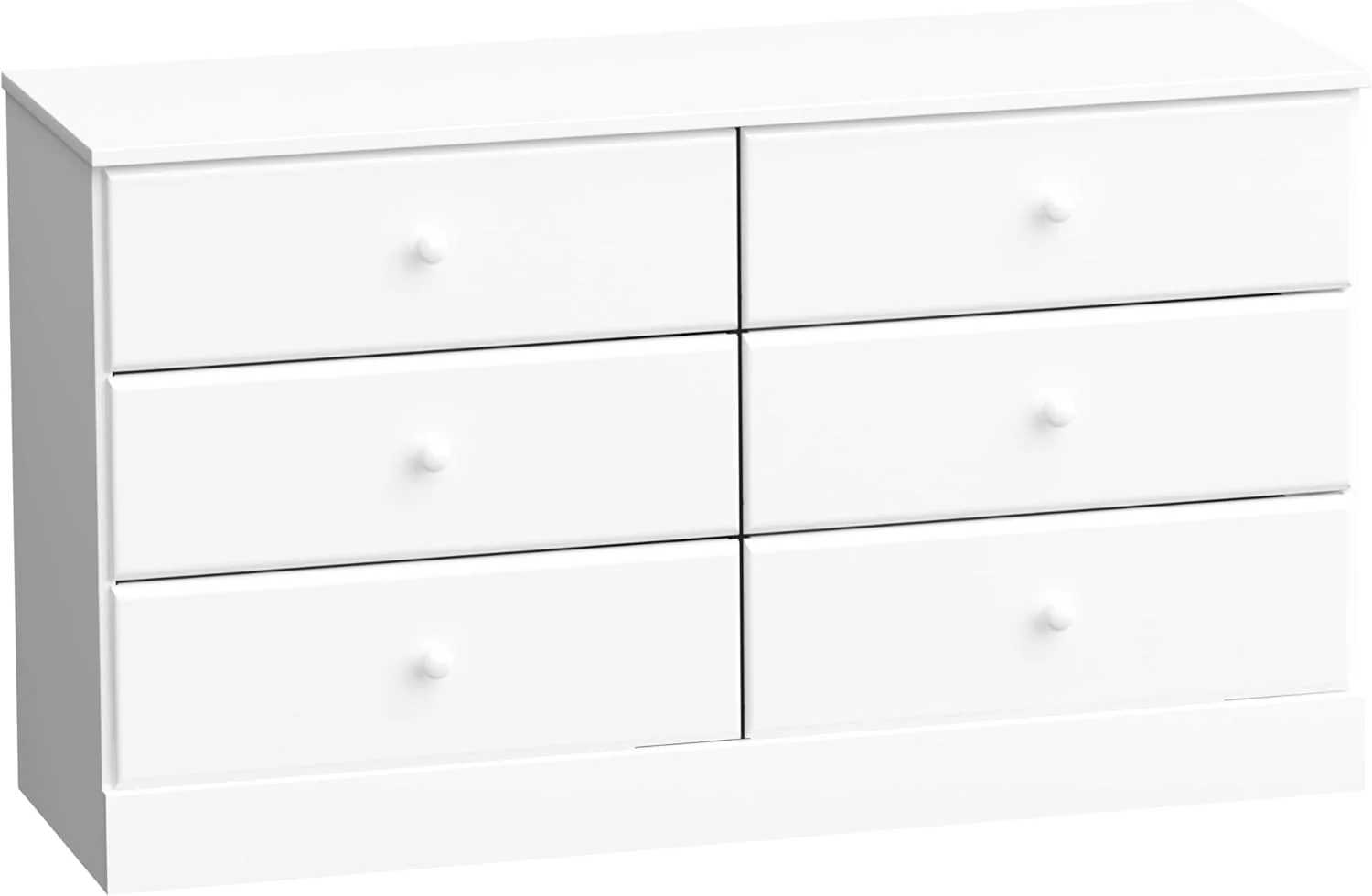 NEW - Prepac Astrid 6 Drawer Double Dresser for Bedroom, Wide Chest of Drawers, Bedroom Furniture, Clothes Storage and Organizer, 15.5" D x 47.5" W x 26.85" H, White - Retail $170 - Image 2