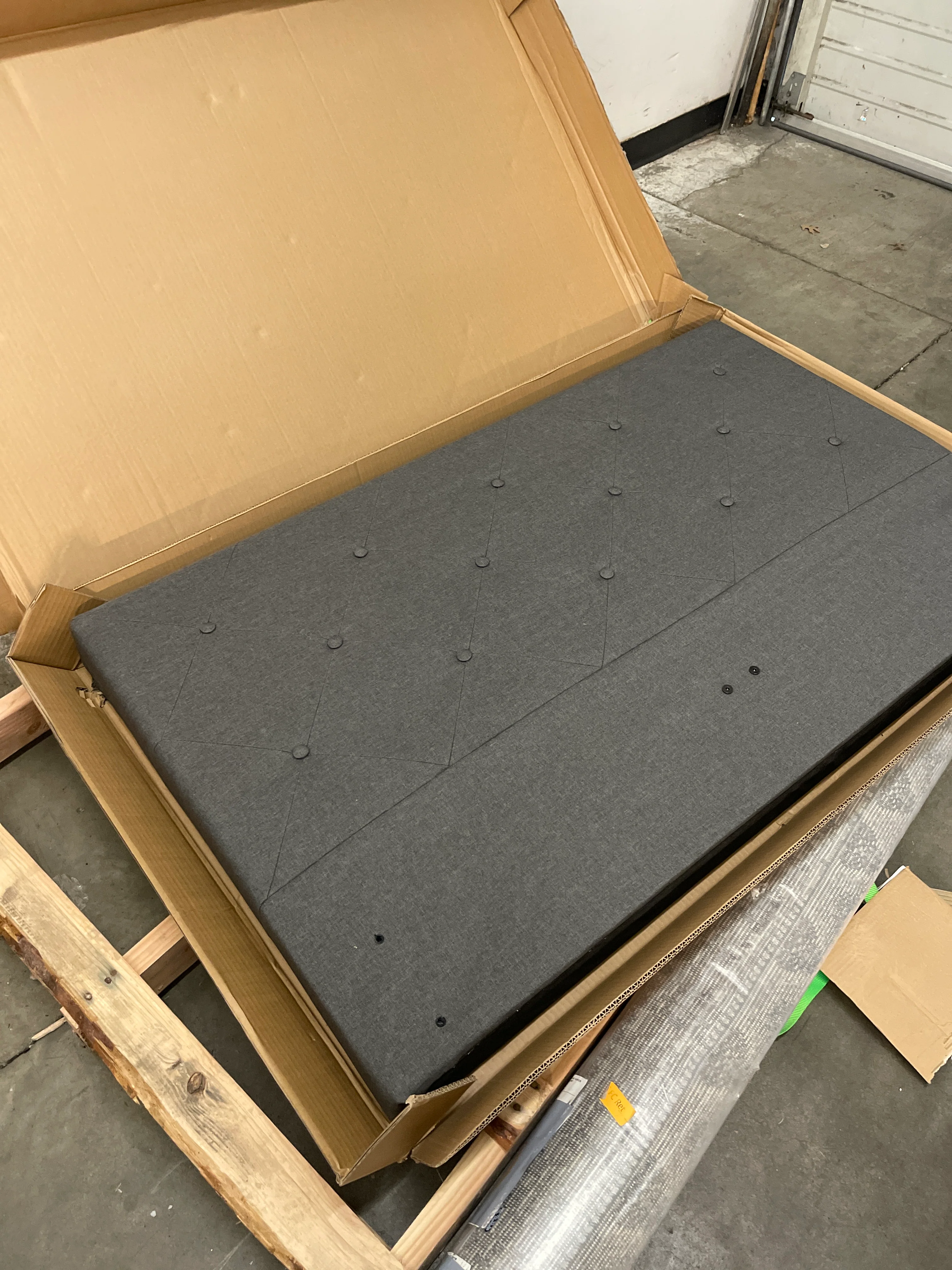 NEW - ZINUS FULL Shalini Upholstered Platform Bed Frame, Mattress Foundation, Wood Slat Support, No Box Spring Needed, Easy Assembly, Dark Grey - Retail $152 - Image 7