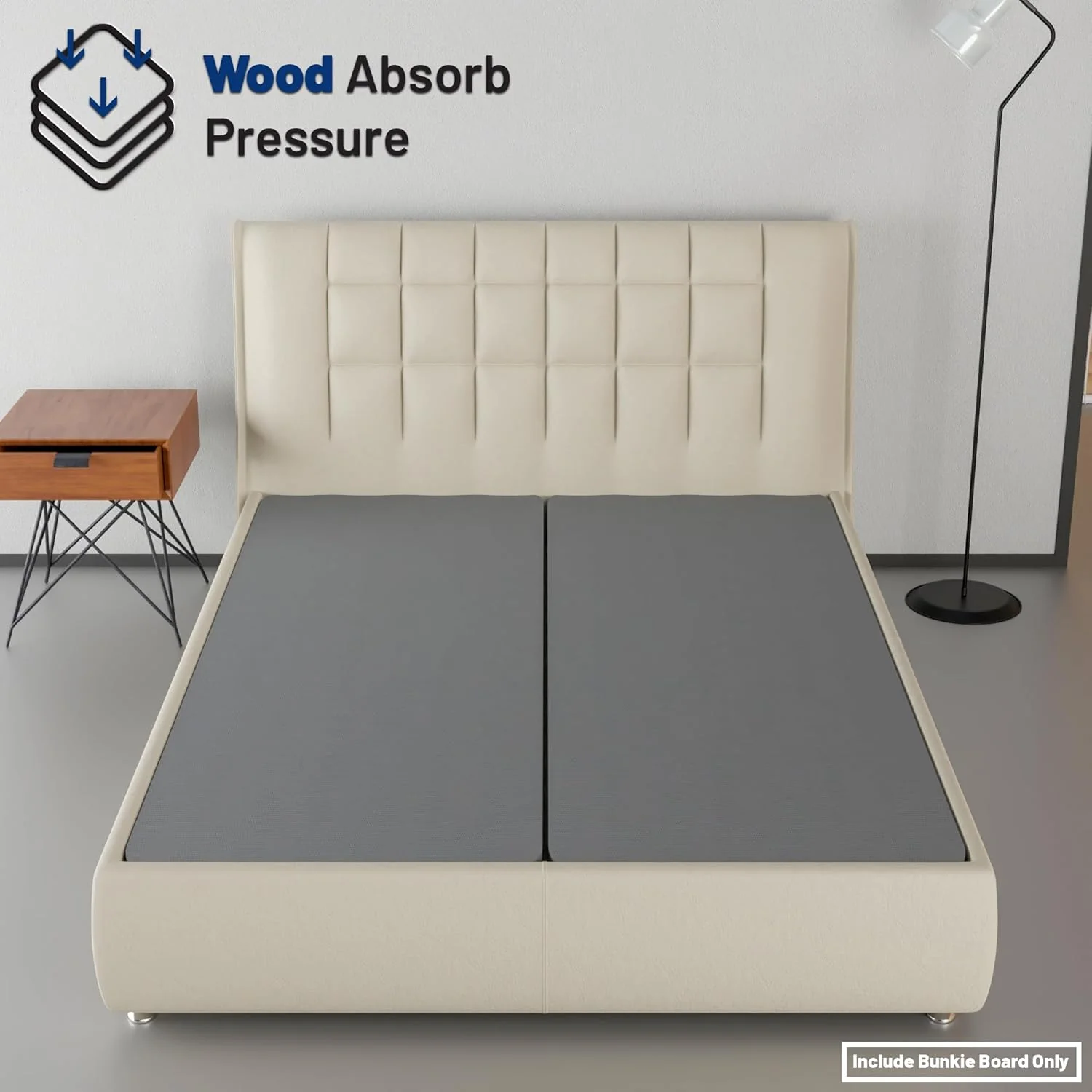 Nutan Split Fully Assembled Bunkie Board for Mattress/Bed Support, Queen, Beige - Retail $200 - Image 2