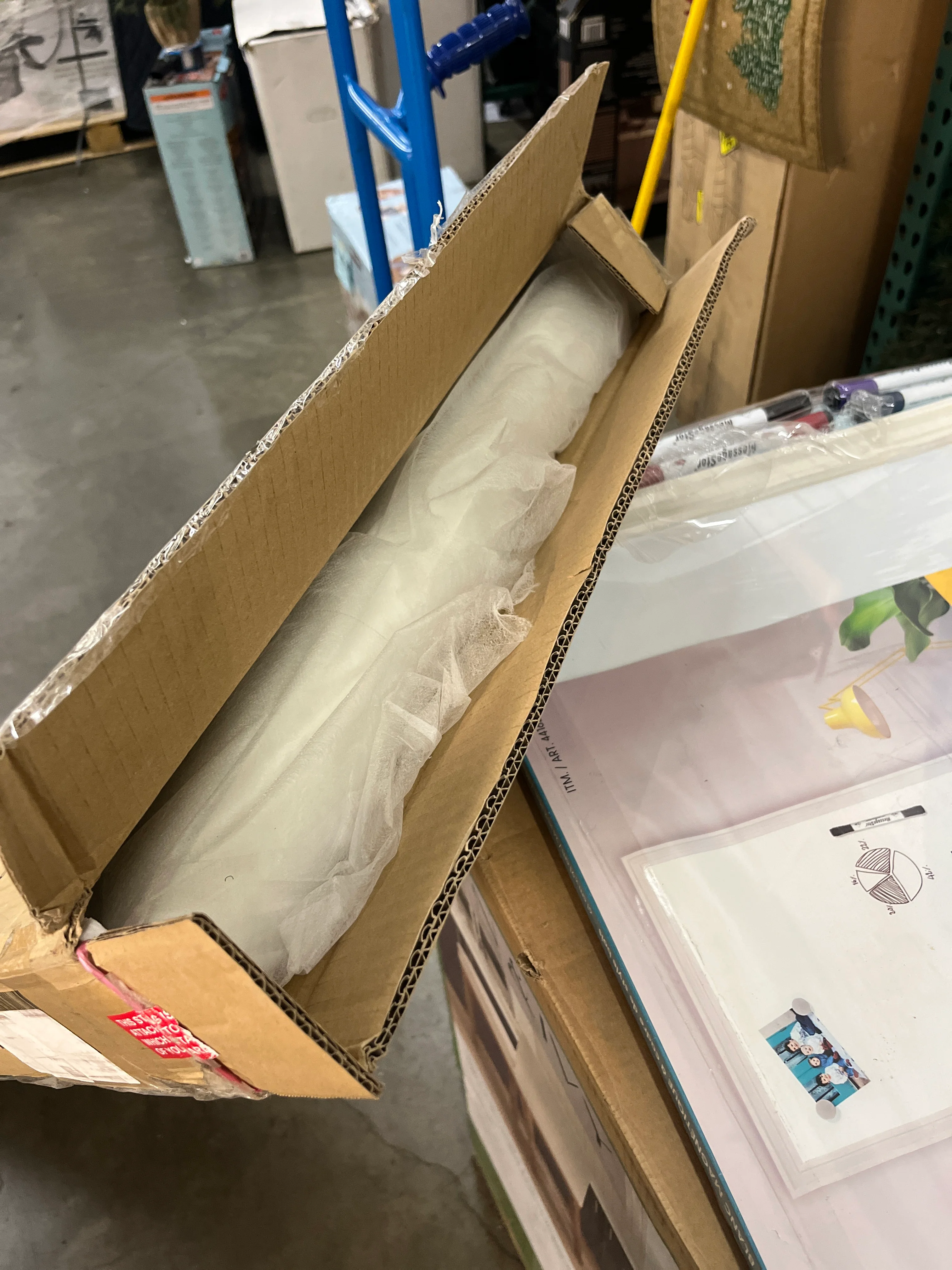Edenbrook Hawthorne Faux Leather Headboard - Modern -Adjustable Height - Buttonless Tufting, Queen, White - Retail $99 - Image 3